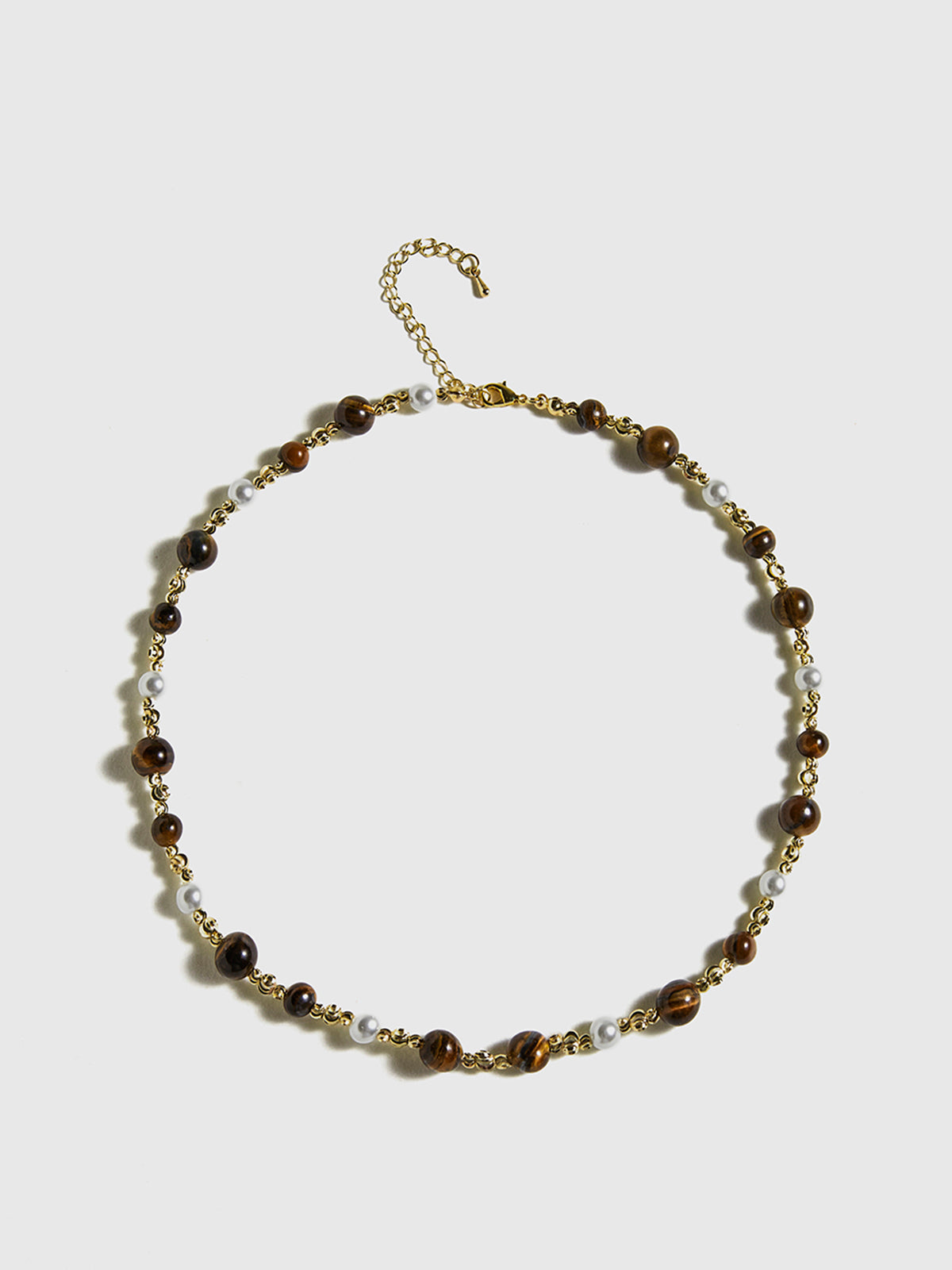 Collier ras du cou en pierre œil de tigre