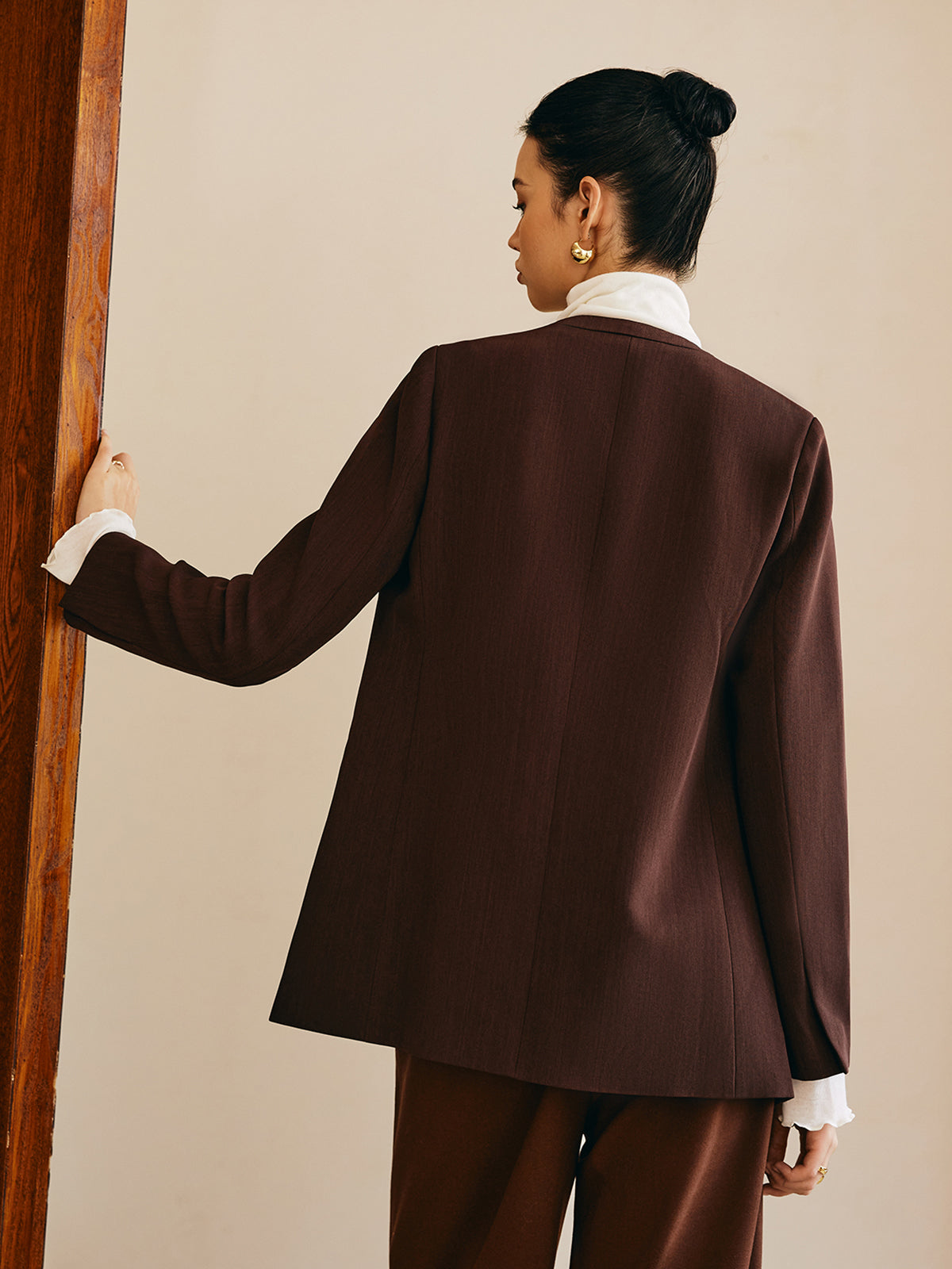 Utility-Blazer mit V-Ausschnitt ohne Gürtel