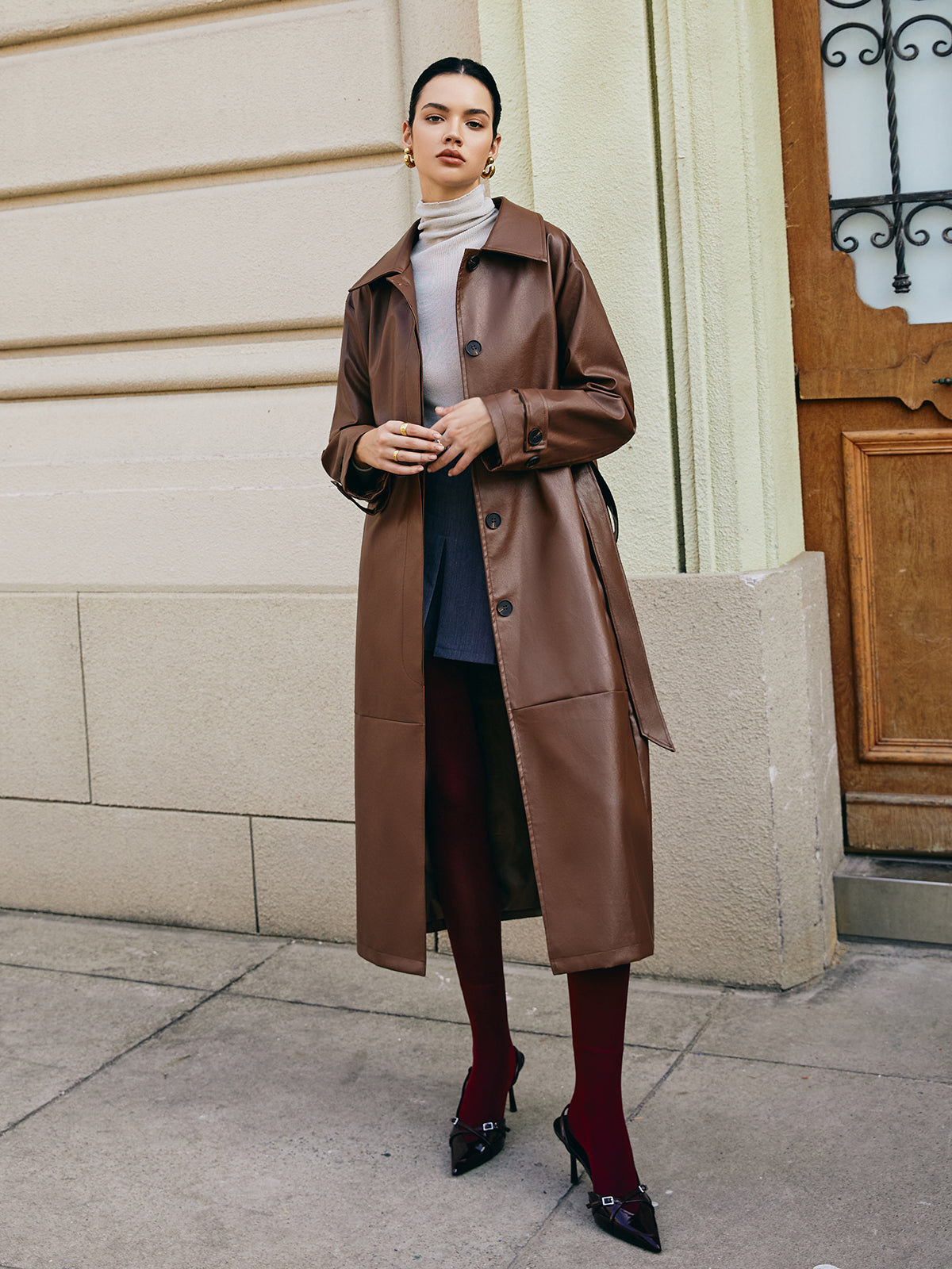 Freizeitjacke aus Kunstleder