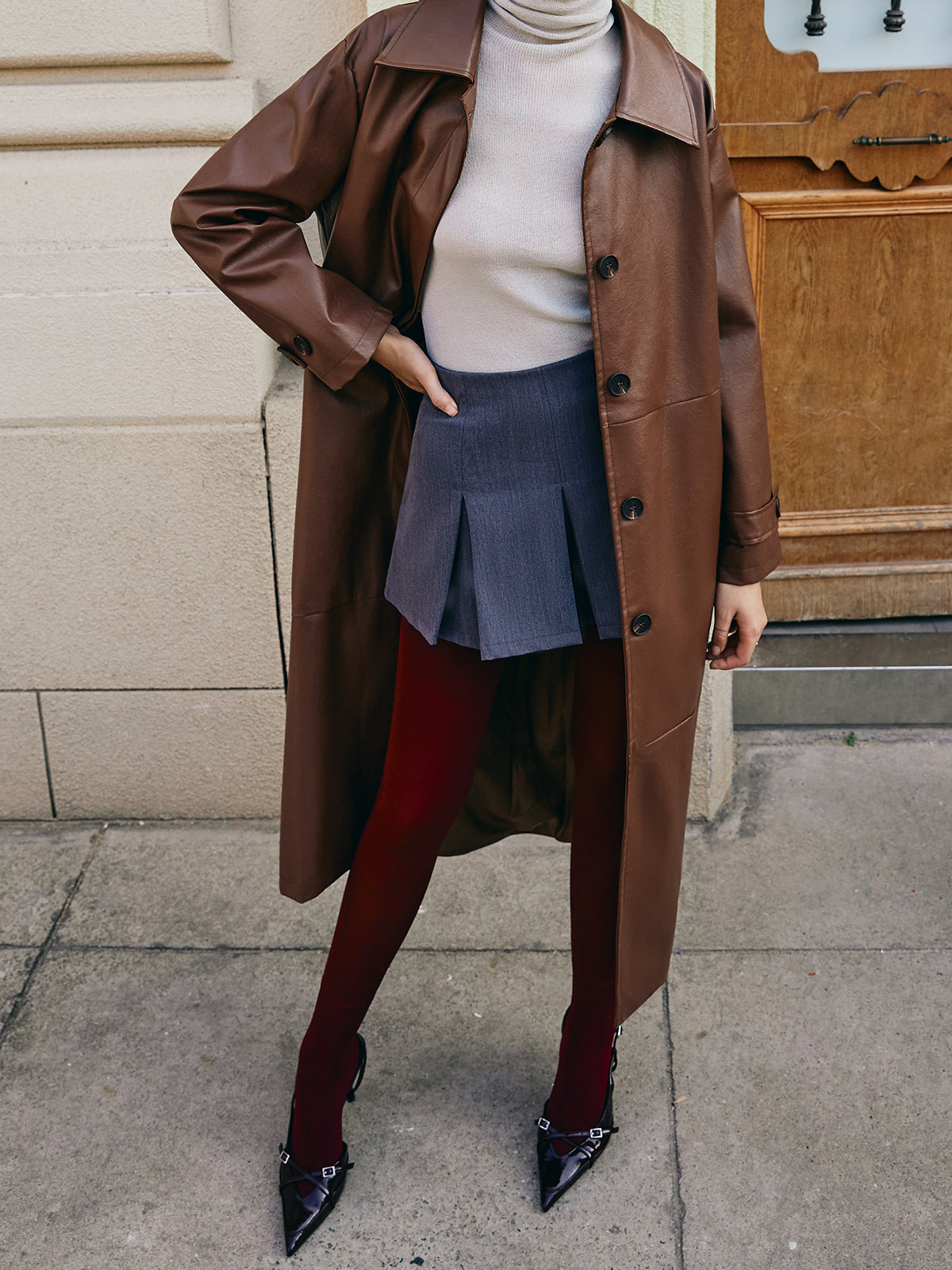 Freizeitjacke aus Kunstleder