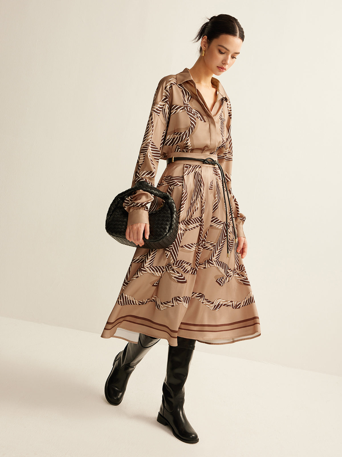 Midirock mit Bohème-Print (ohne Gürtel)