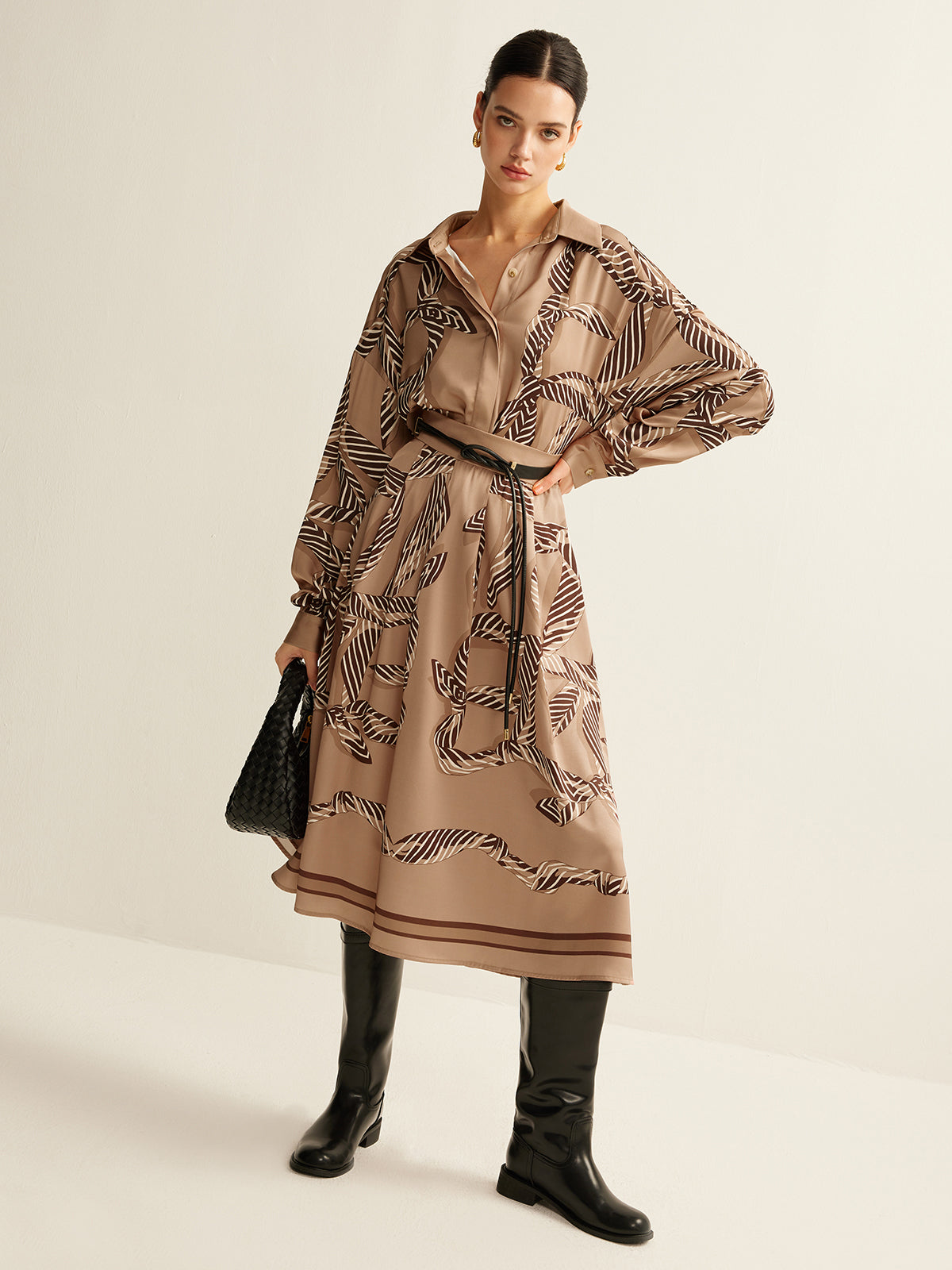 Midirock mit Bohème-Print (ohne Gürtel)