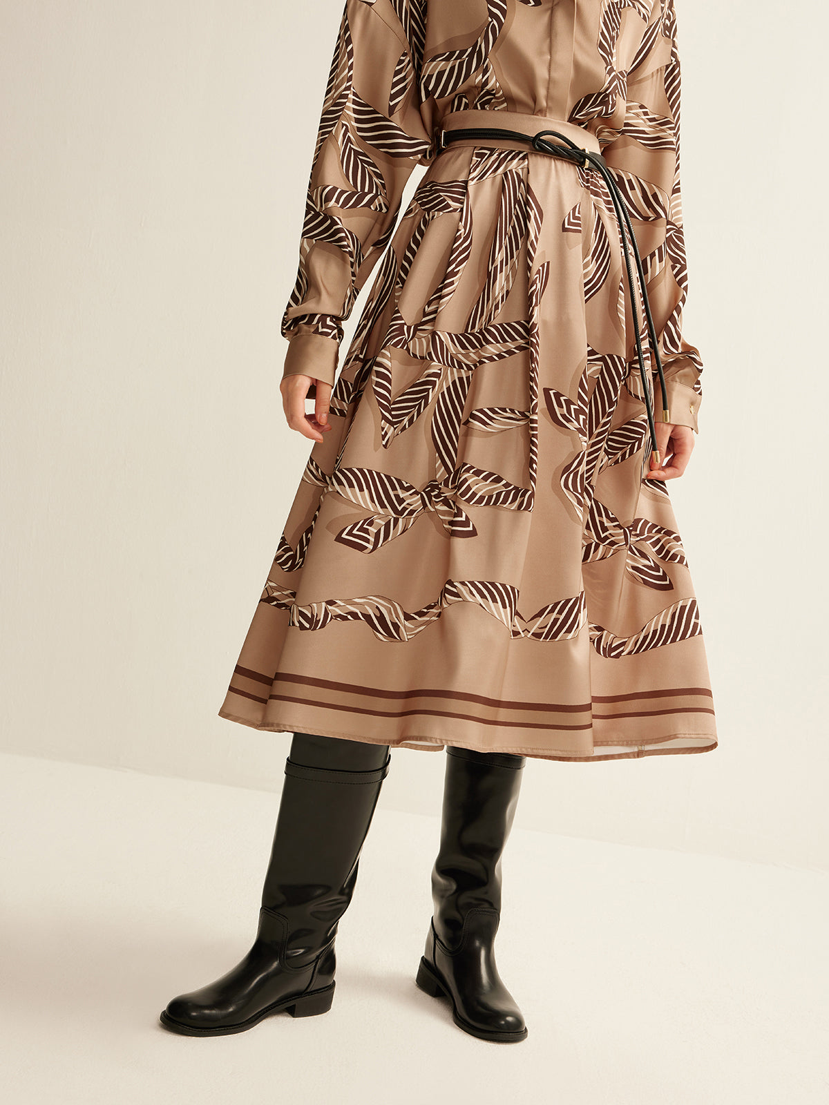 Midirock mit Bohème-Print (ohne Gürtel)