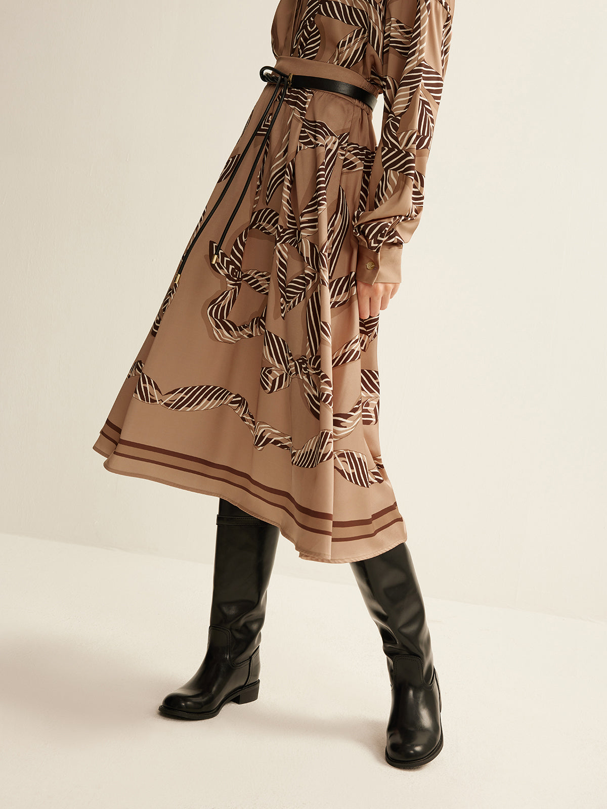 Midirock mit Bohème-Print (ohne Gürtel)