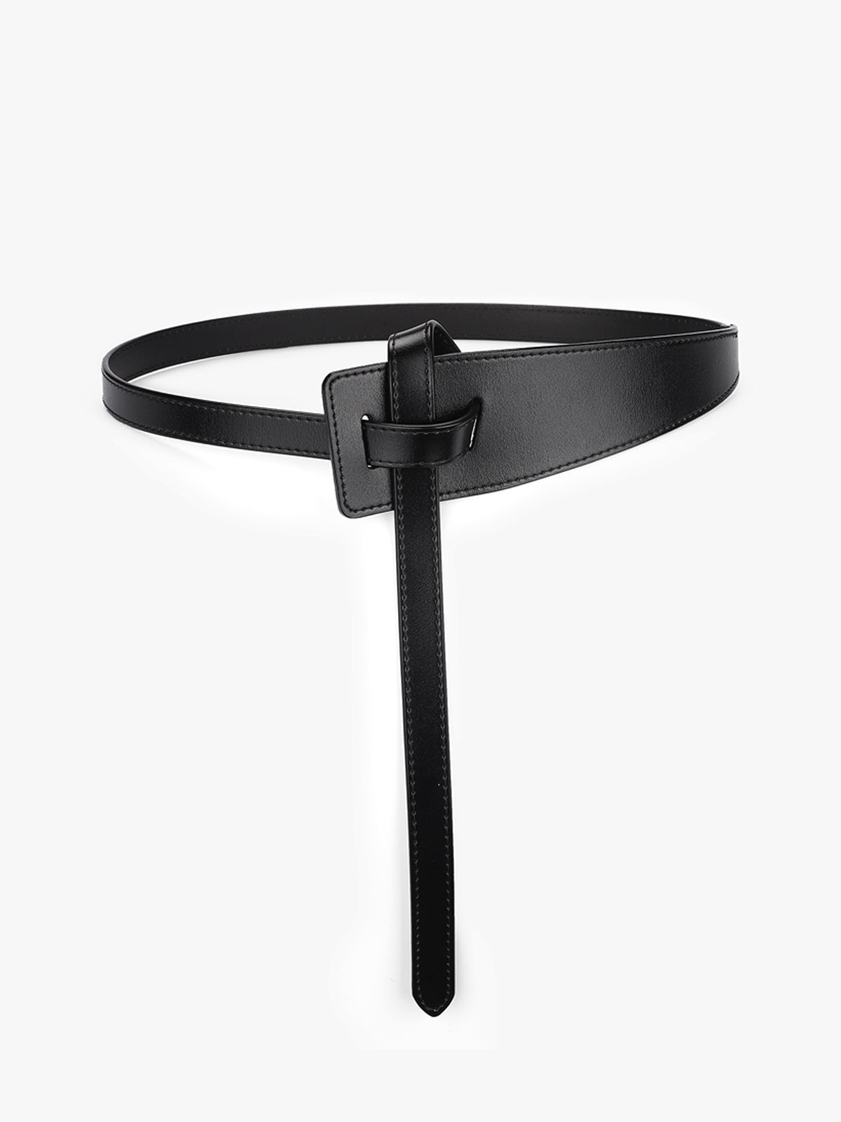 Ceinture asymétrique en cuir noué