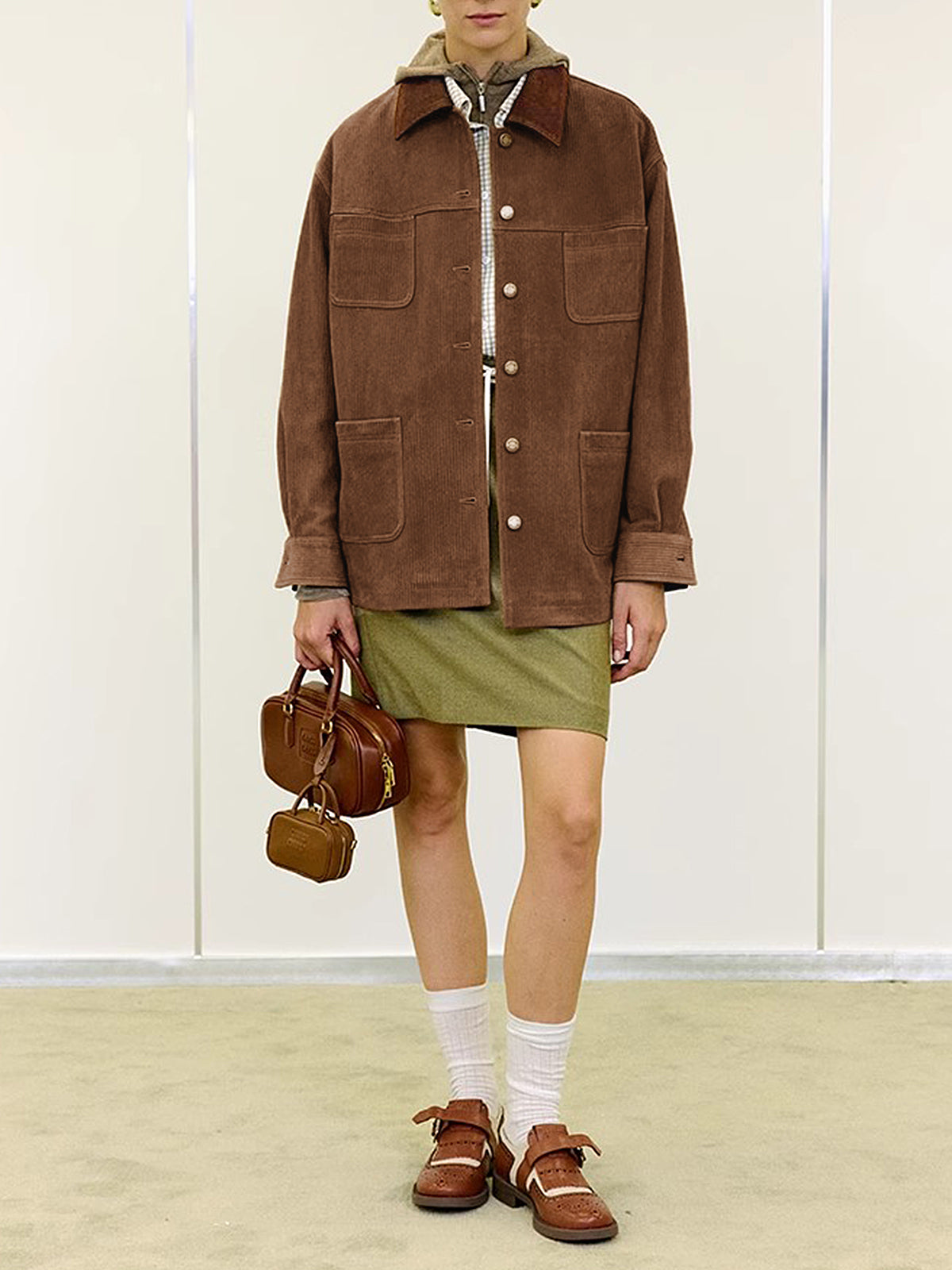 Vintage Corduroy Cargo Polo Jacket