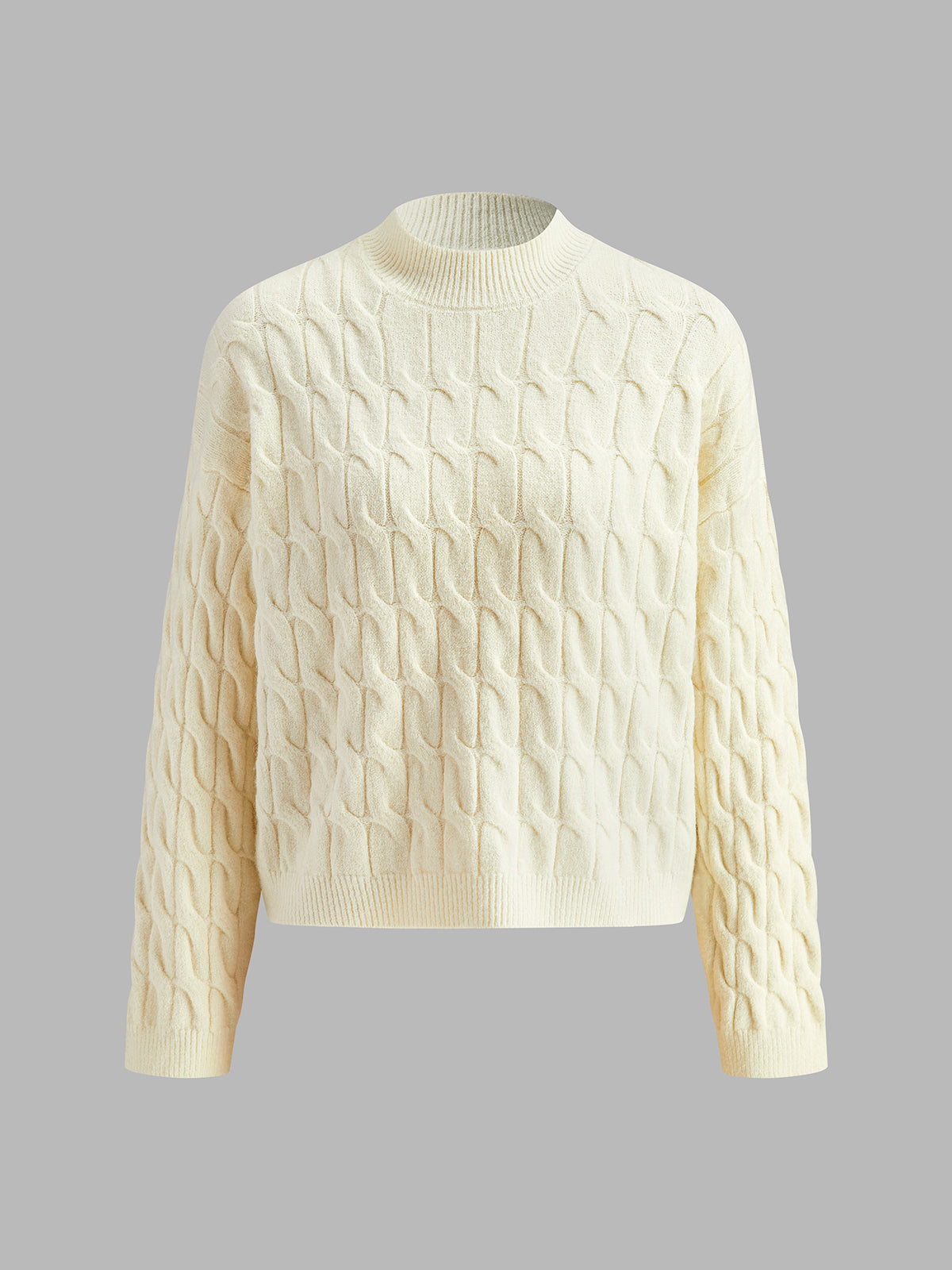 Pull en maille torsadée avec écharpe à boutons