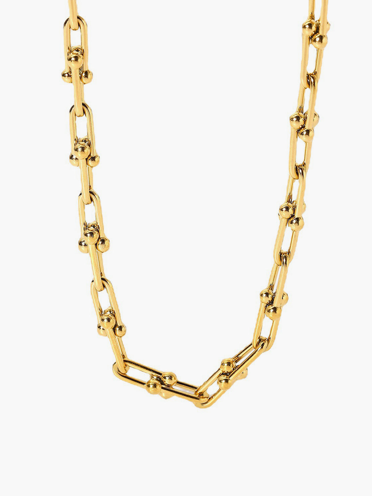 Collier ras-de-cou en bambou avec boucle en fer à cheval