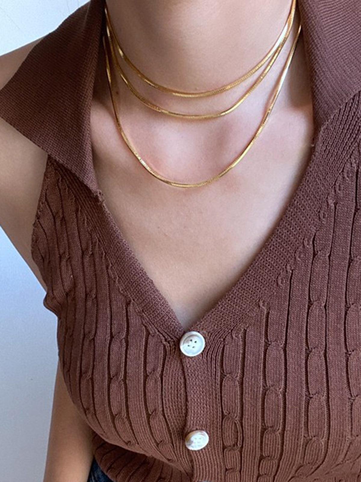 Collier à plusieurs rangs en chaîne serpent