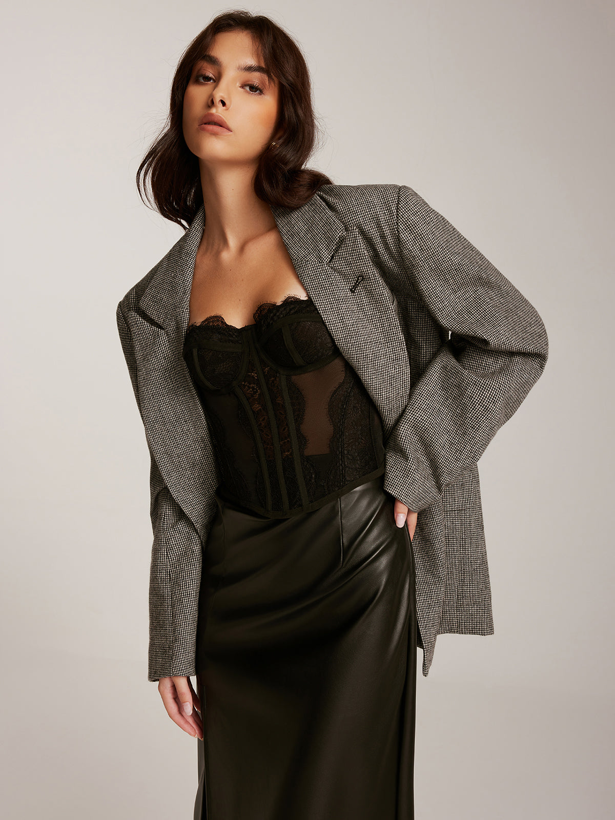 Semi-Sheer Spaghetti Strap Lace Corset