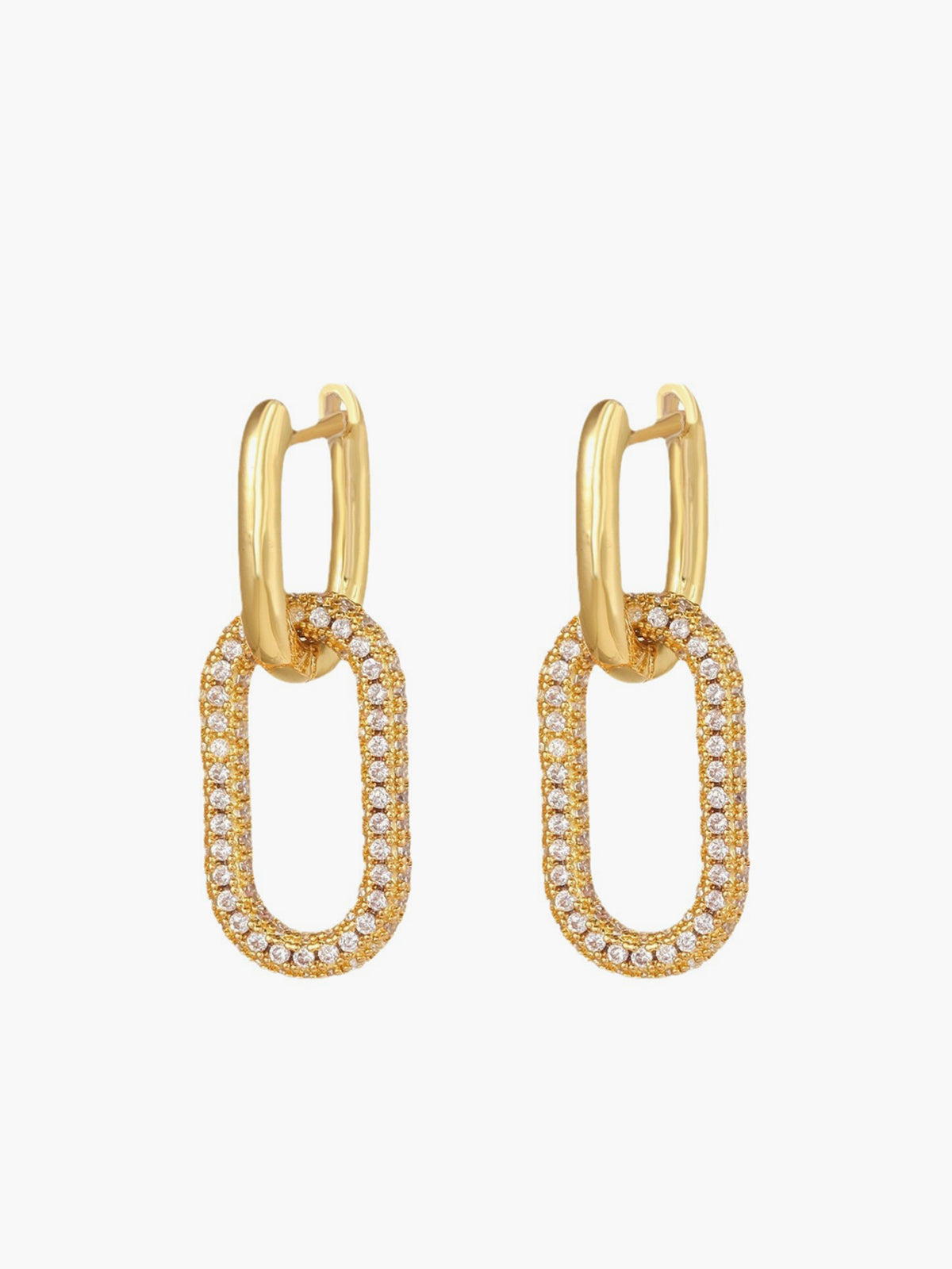 Boucles d'oreilles pendantes créoles en zircon