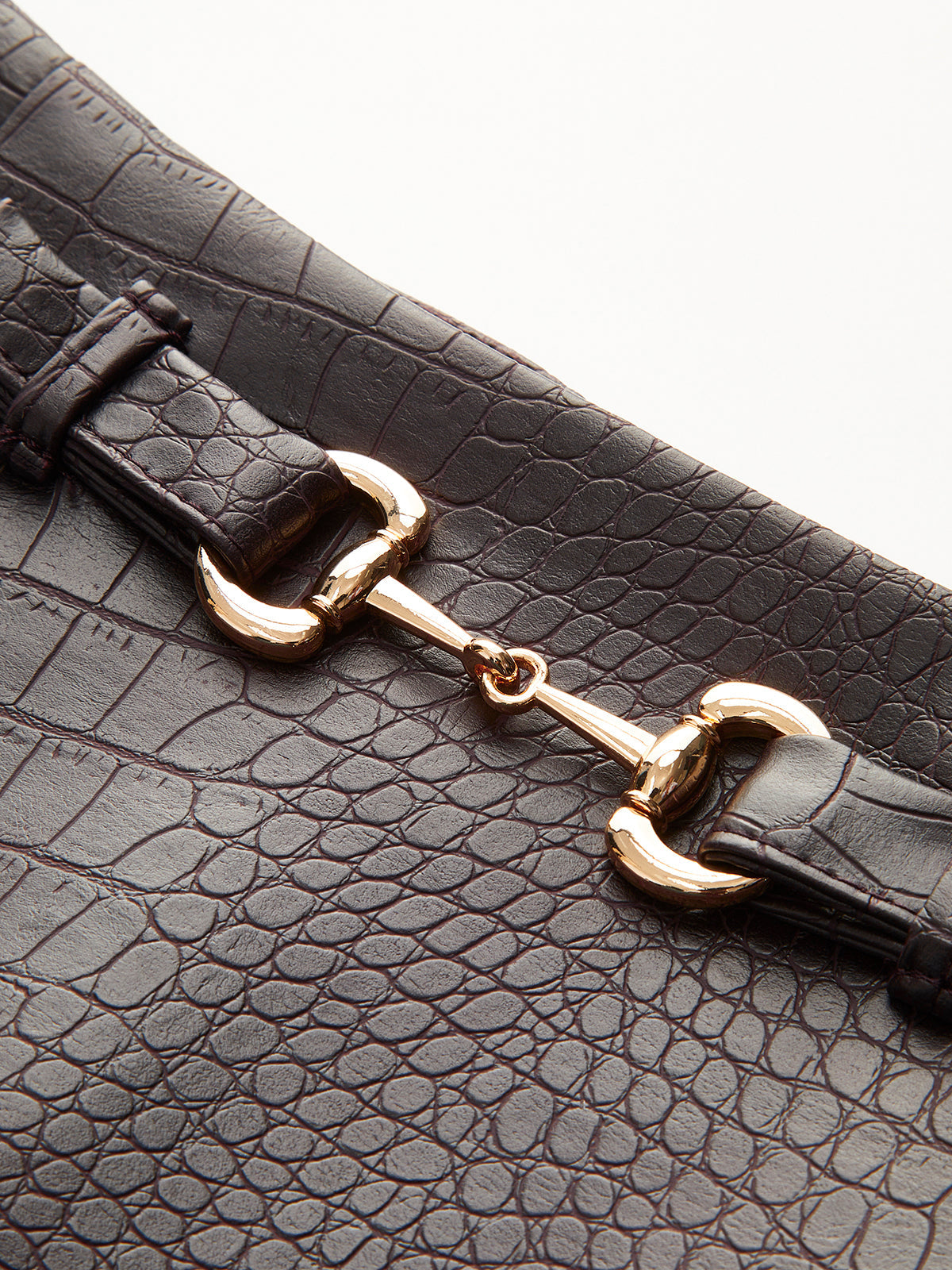 Rock aus Kunstleder mit Krokodilprägung