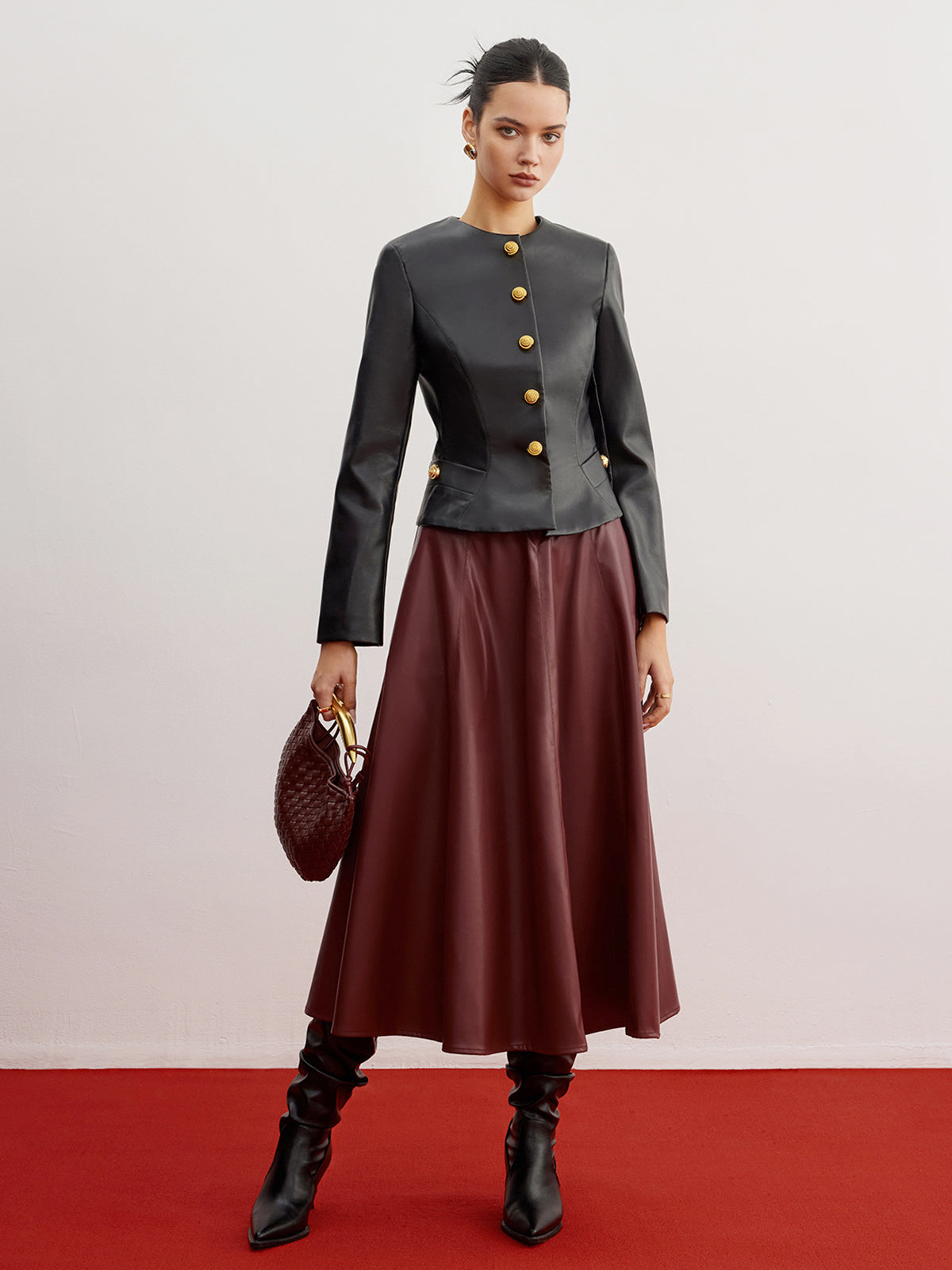 Lässige Slim-Fit-Jacke aus Kunstleder