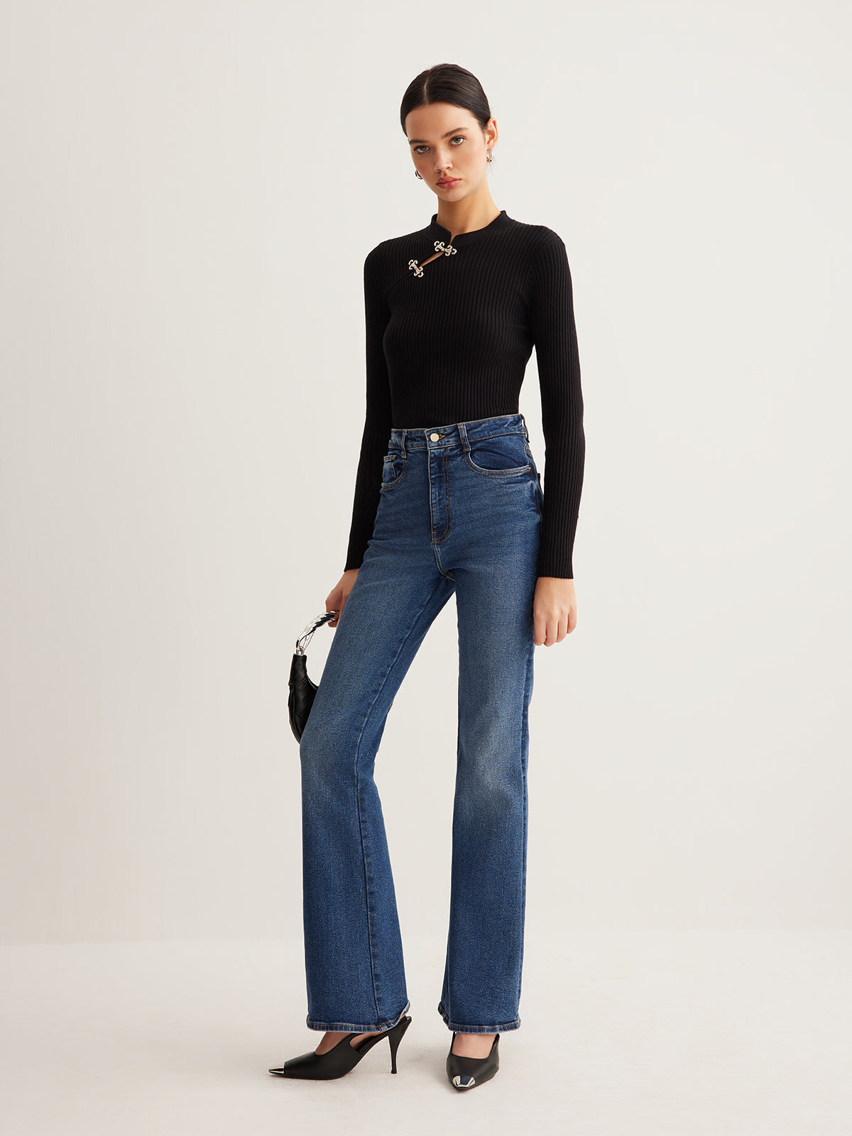 Haut en maille polyvalent à décor métallique