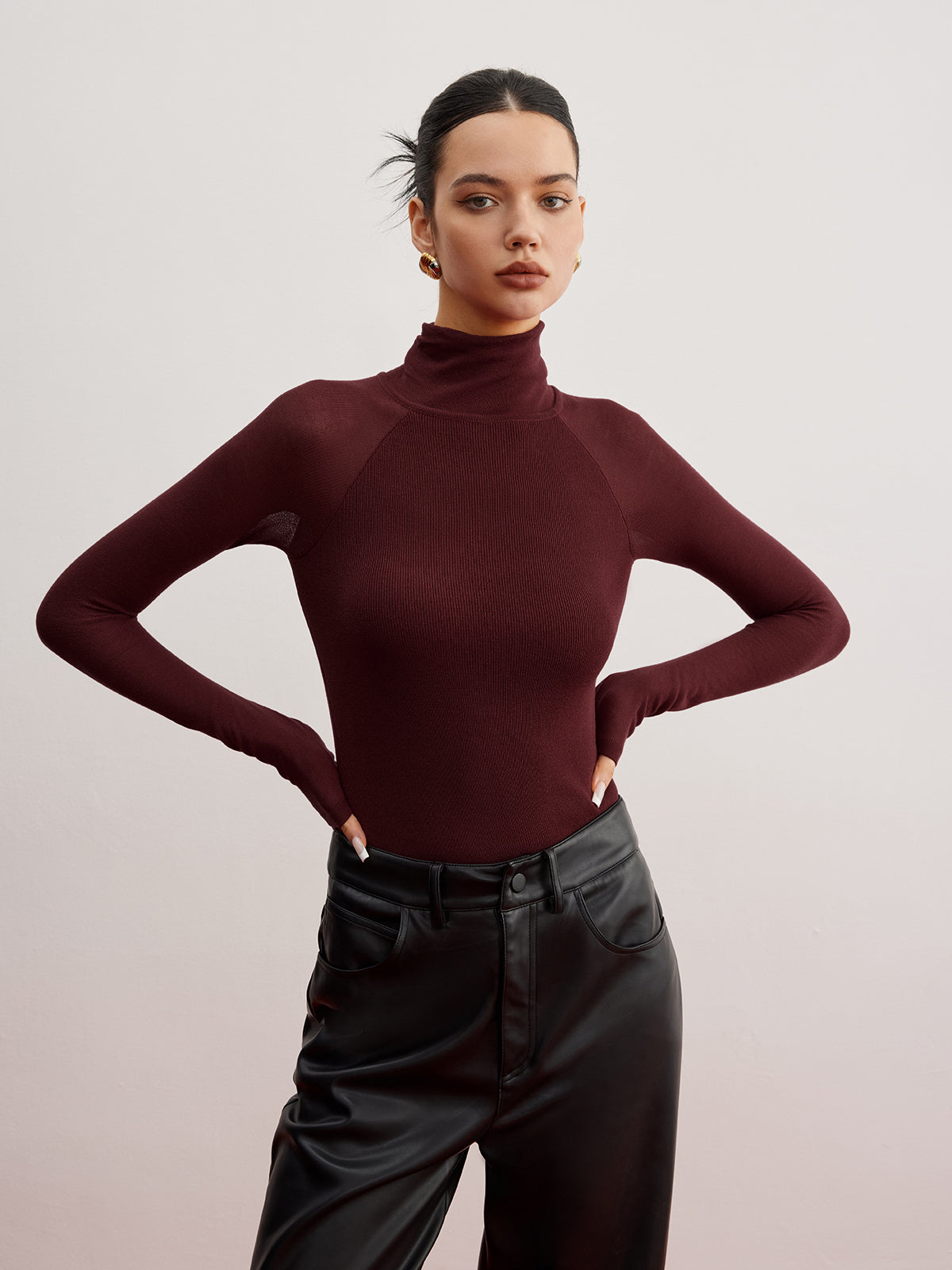 Skinny-Sweater mit transparenten Ärmeln