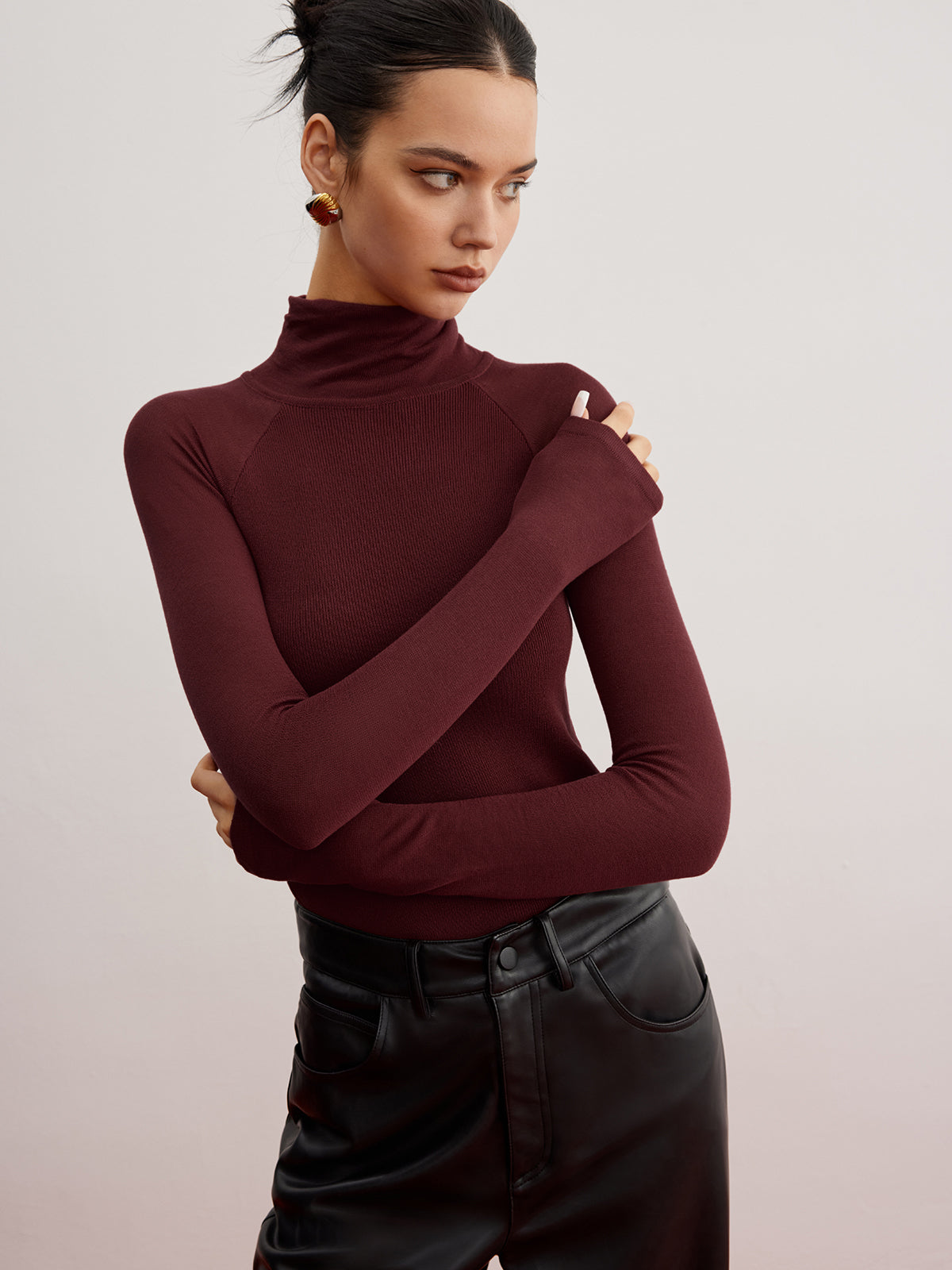 Skinny-Sweater mit transparenten Ärmeln