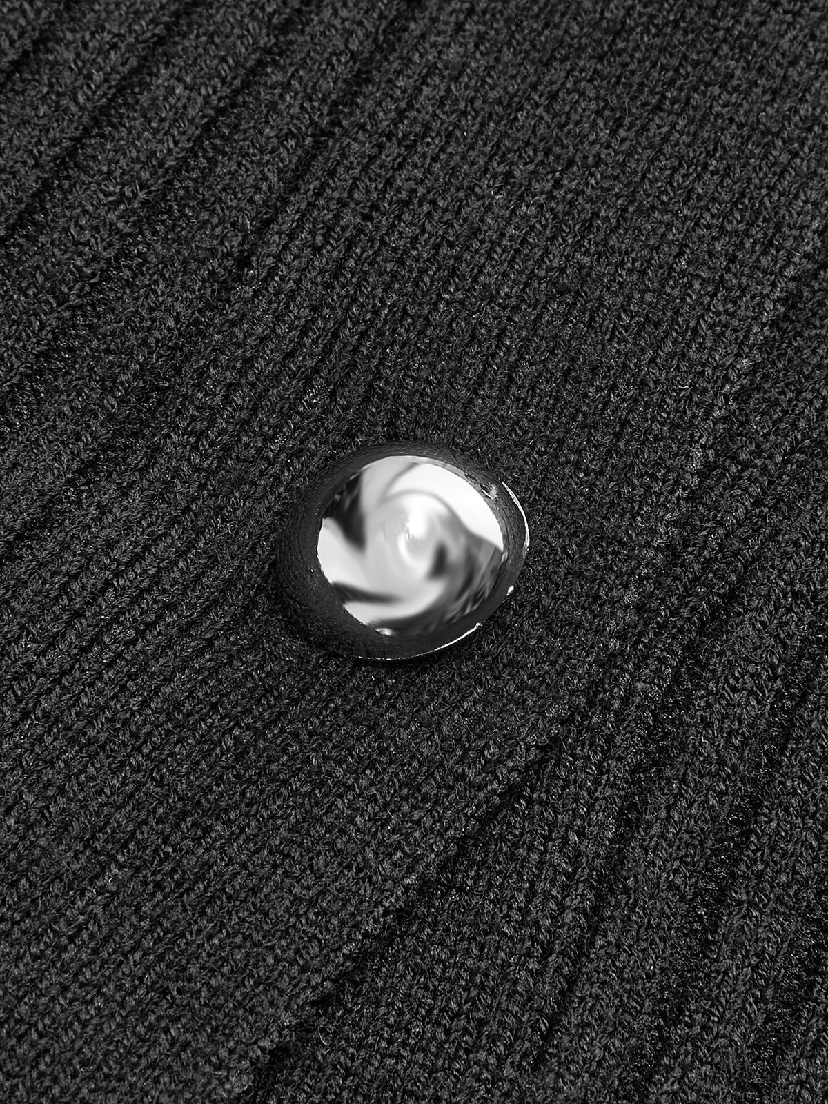 Haut en maille à empiècements côtelés oversize et taille boutonnée