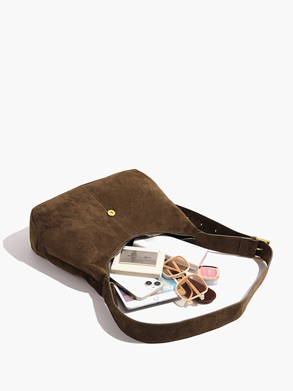 Retro-Tasche mit Schnalle und Reißverschluss in Halbmondform