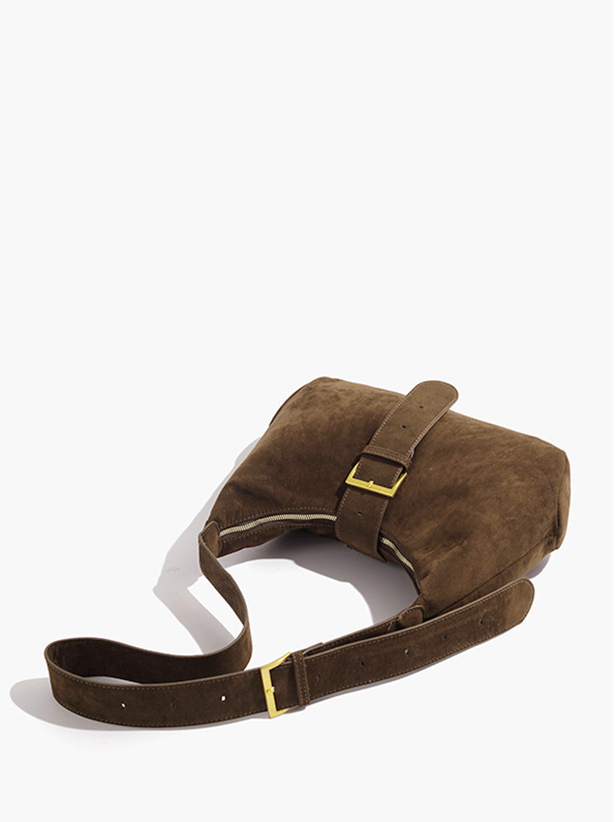 Retro-Tasche mit Schnalle und Reißverschluss in Halbmondform