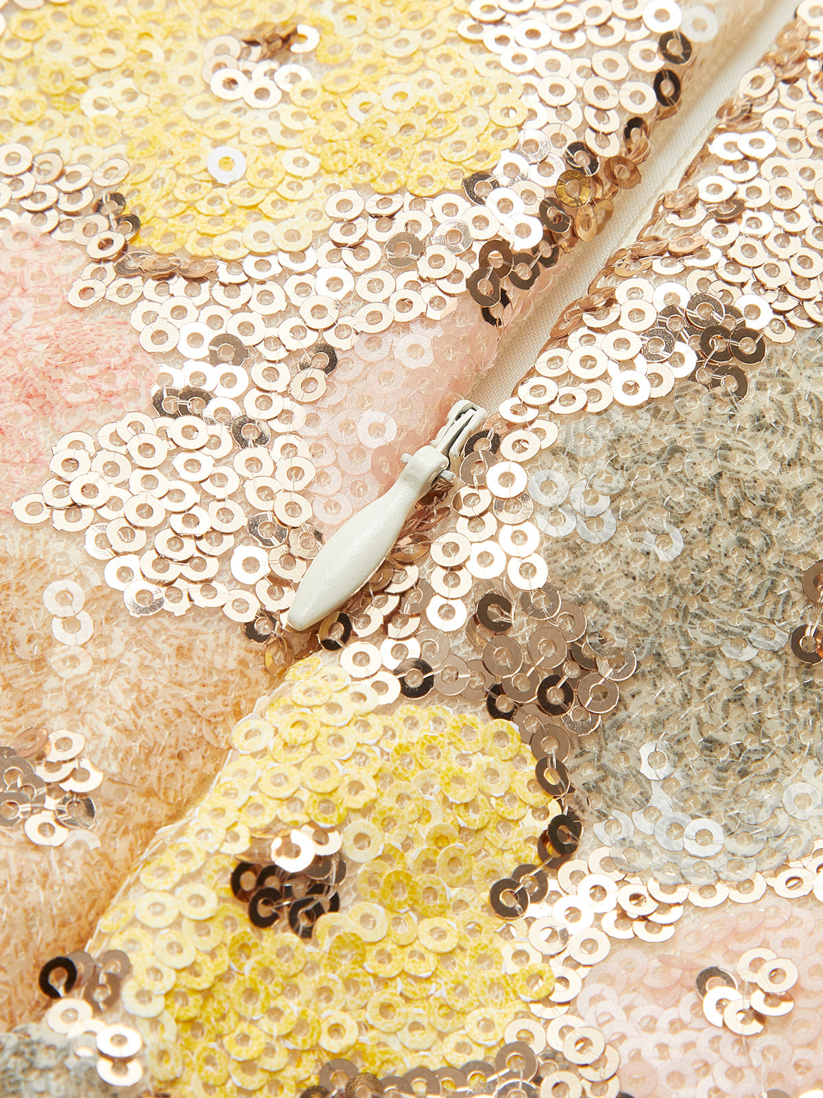 Minirock mit Blumenmuster, Pailletten und Reißverschluss