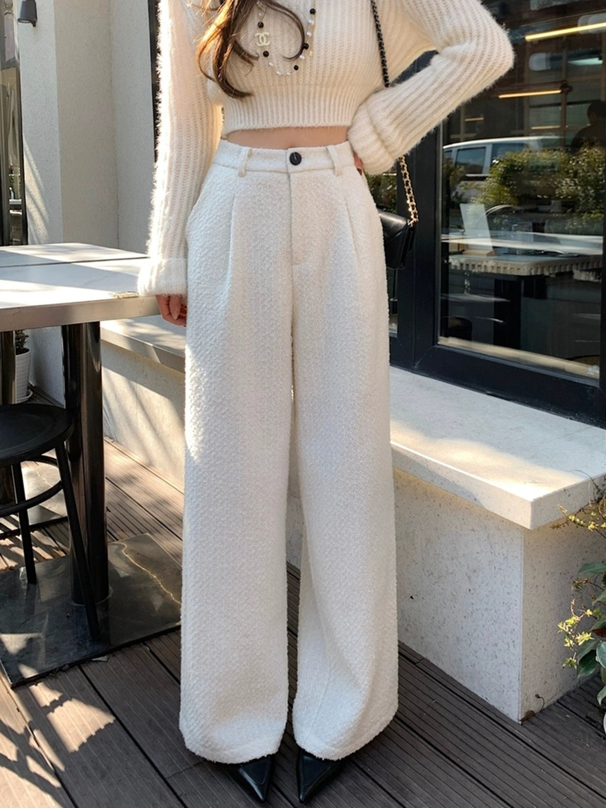 Tweedhose aus Wollmischung