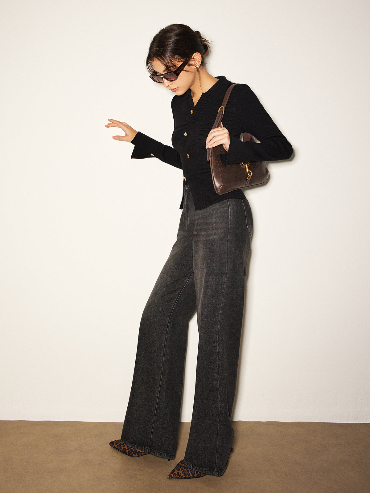 Polo slim fendu à boutons