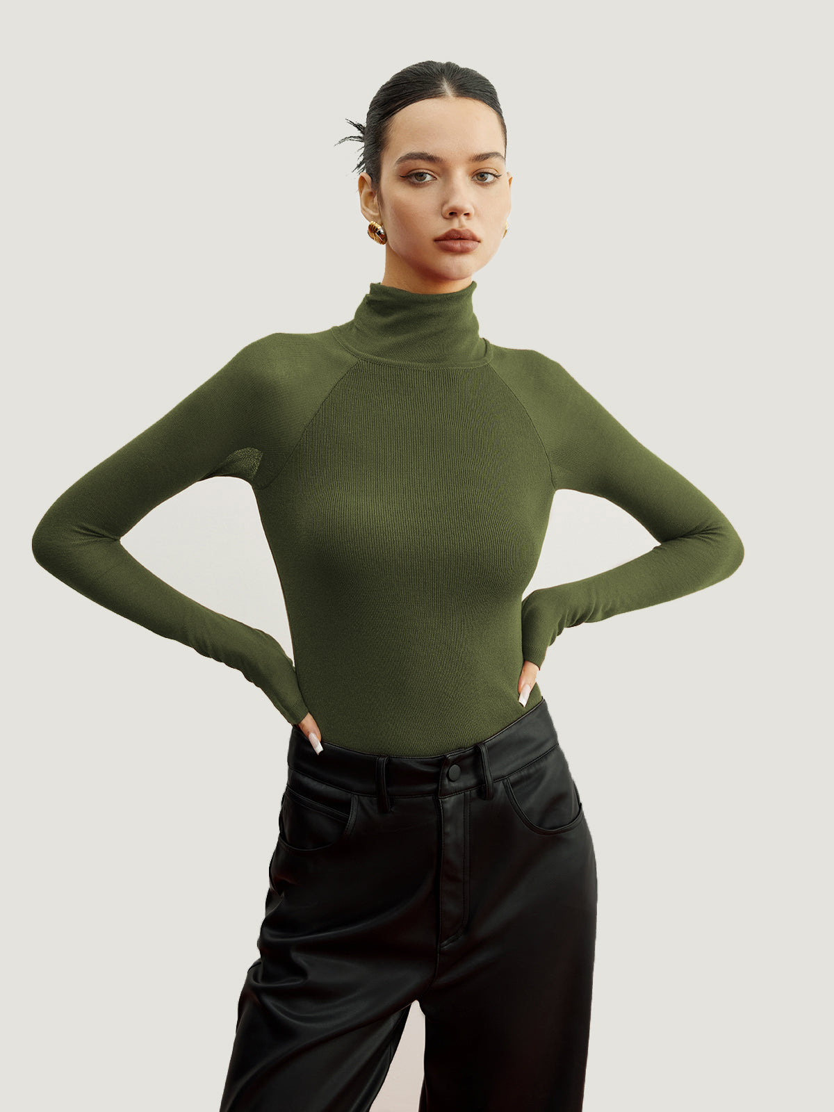 Skinny-Sweater mit transparenten Ärmeln