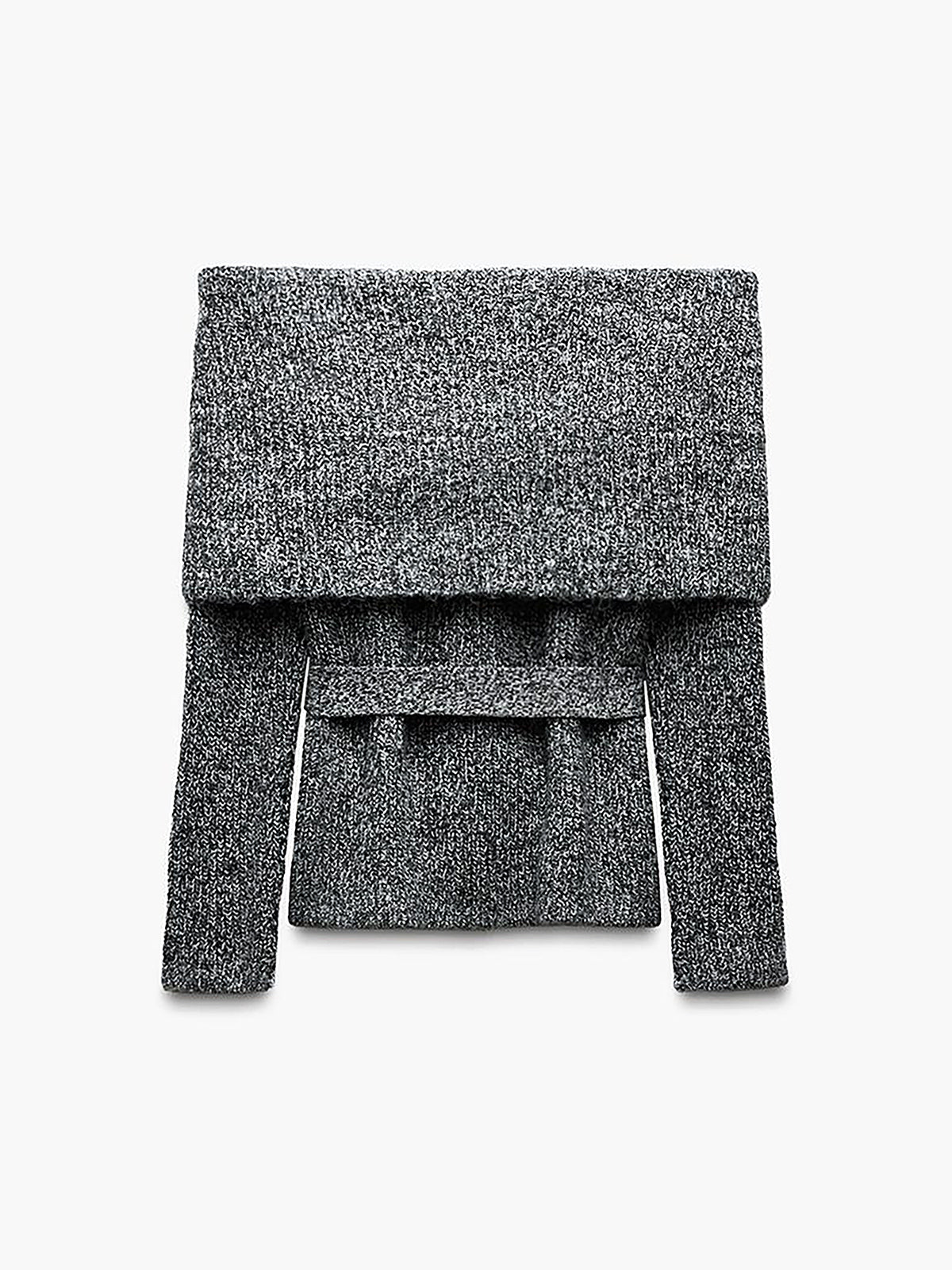 Schulterfreier Pullover mit Gürtel