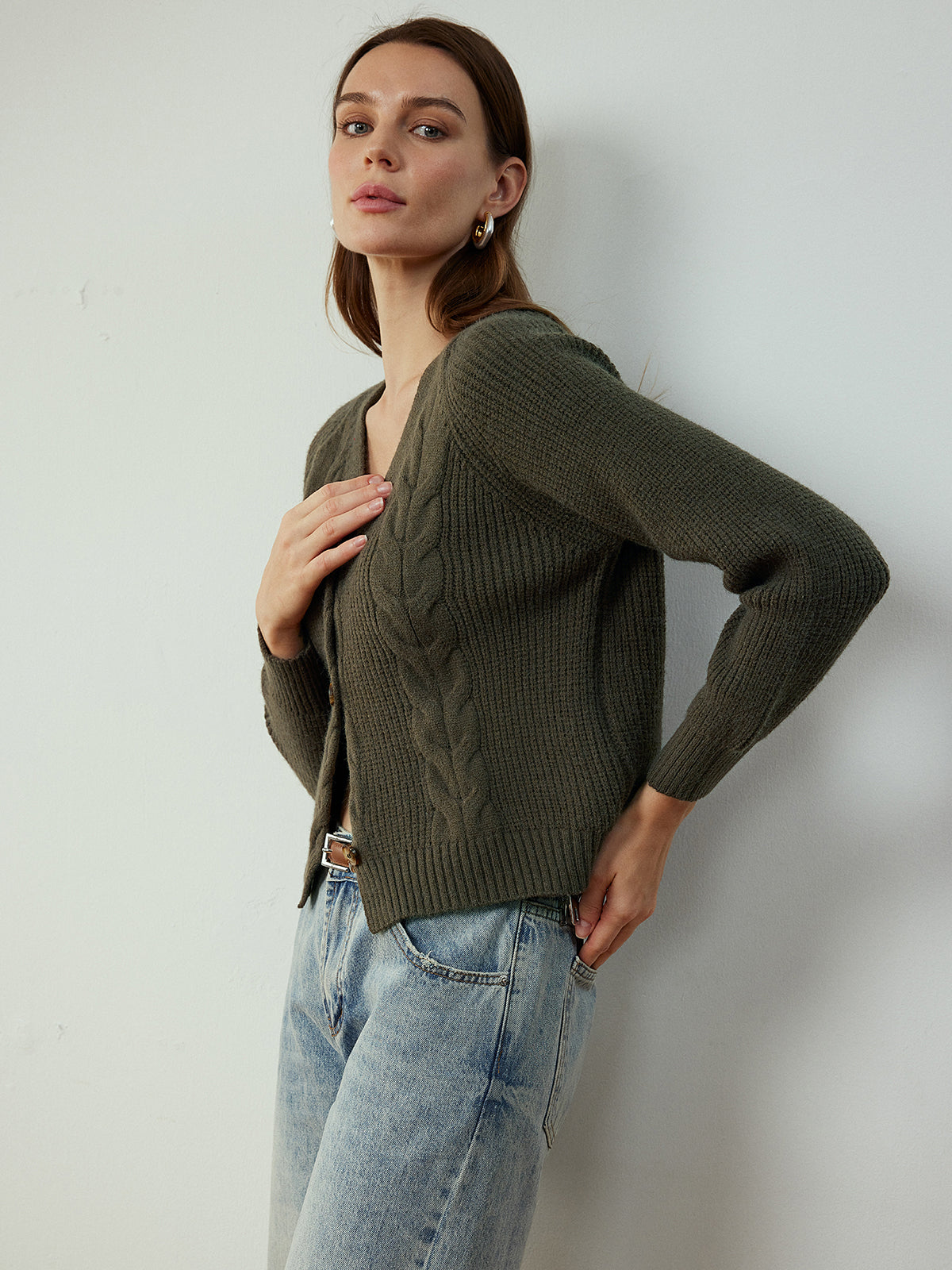 Retro-Strickjacke mit Knopfleiste