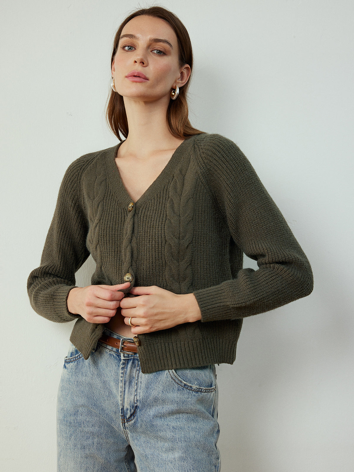 Retro-Strickjacke mit Knopfleiste