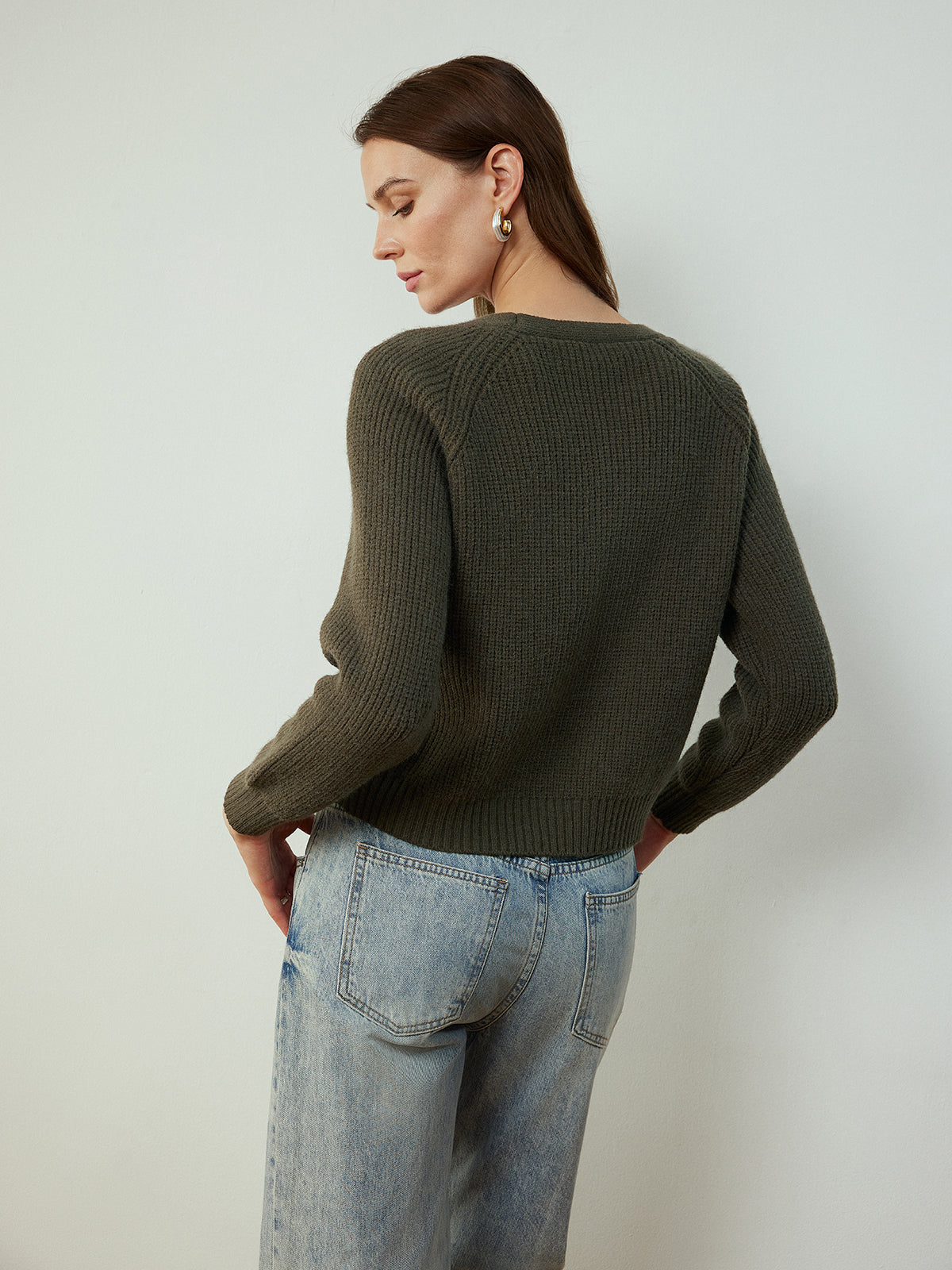 Cardigan rétro à boutons torsadés