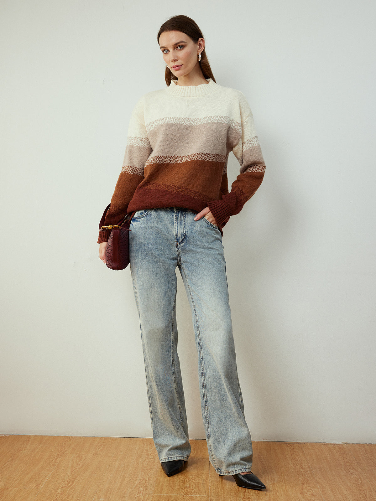 Pull-over à blocs de couleur