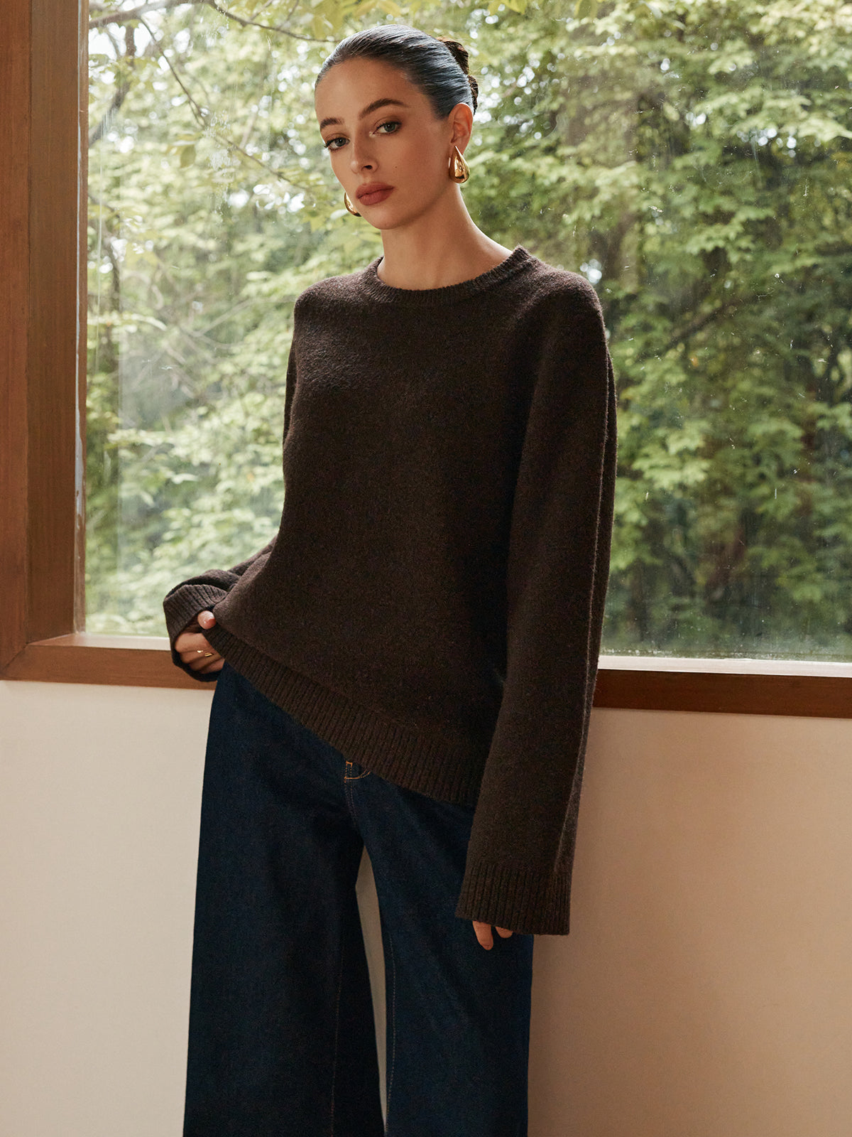 Gemütlicher, lässiger Drapierter Pullover