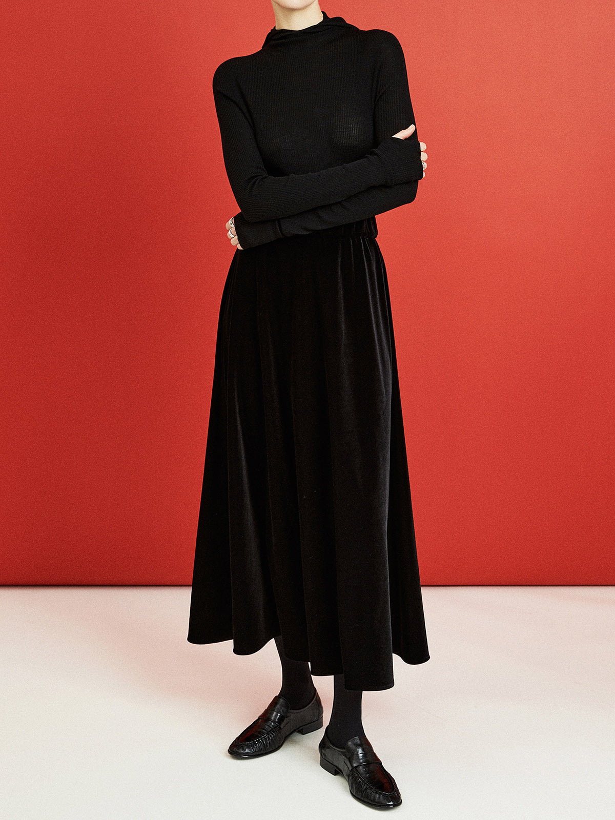 Fließender Samtrock