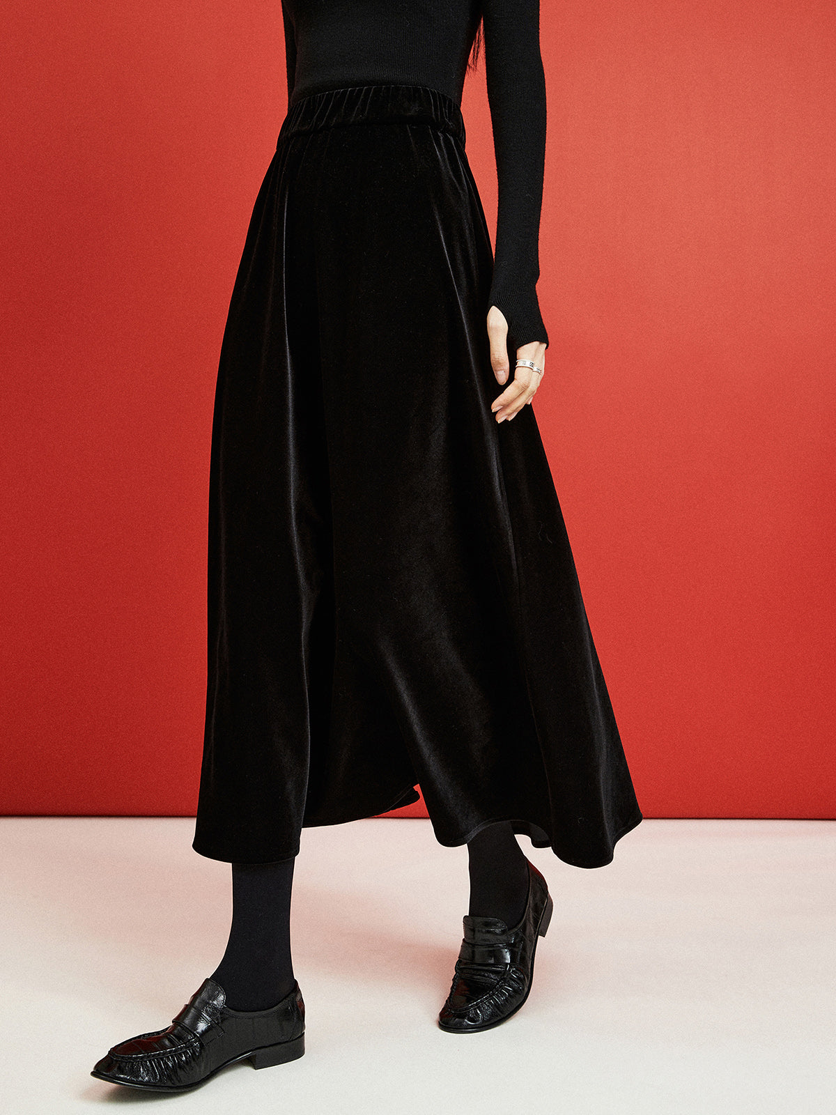 Fließender Samtrock