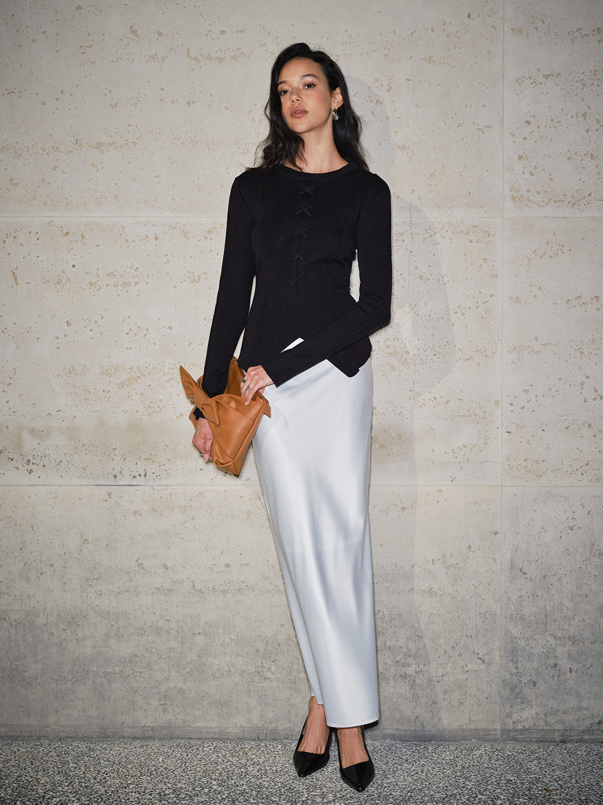 T-shirt fendu à taille cintrée