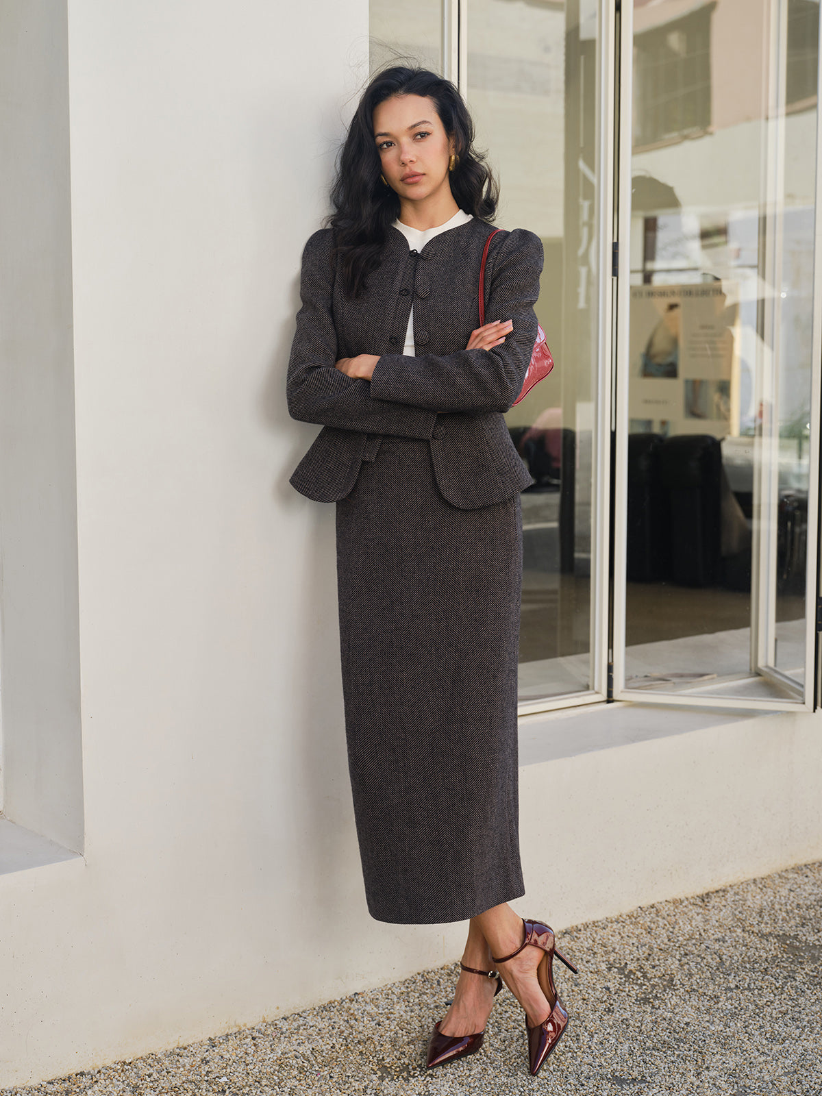 Blazer slim à boutons chevron