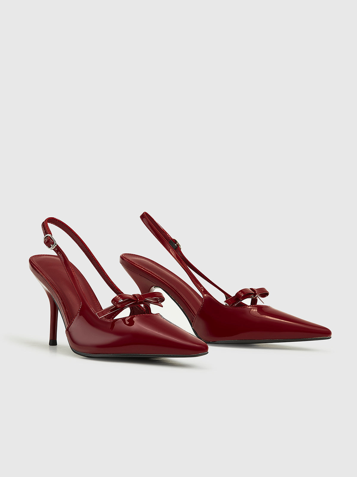 Escarpins slingback à nœud et bout pointu