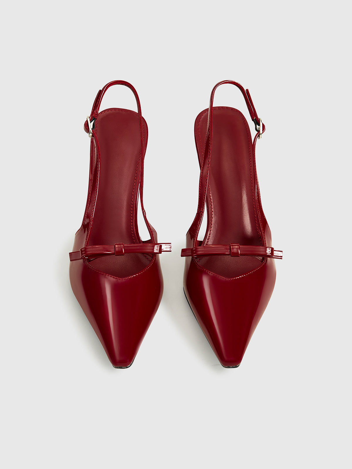 Escarpins slingback à nœud et bout pointu