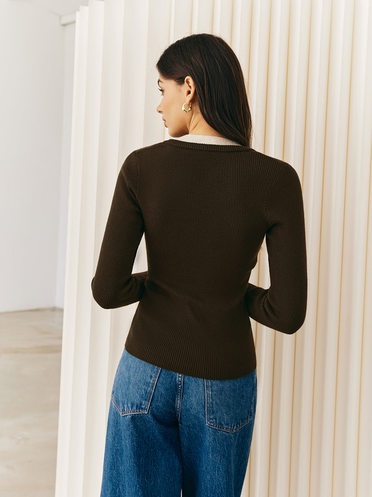 2-in-1-Rippstrickoberteil