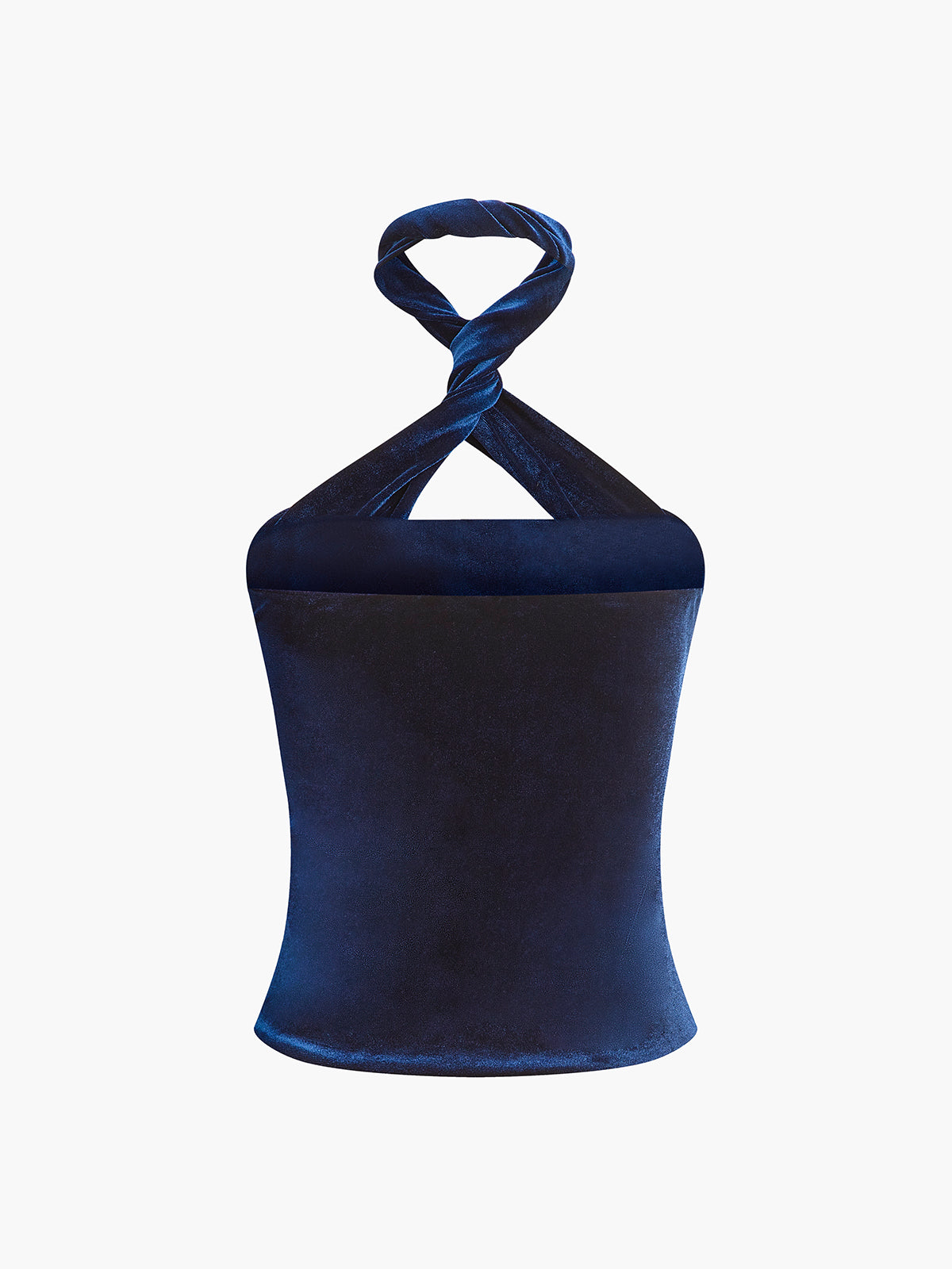 Samt-Haltertop mit Reißverschluss