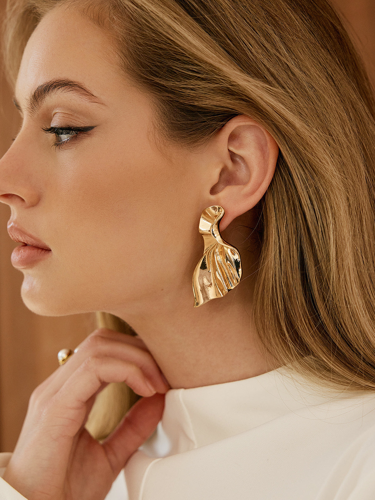 Boucles d'oreilles froncées en forme de queue de sirène