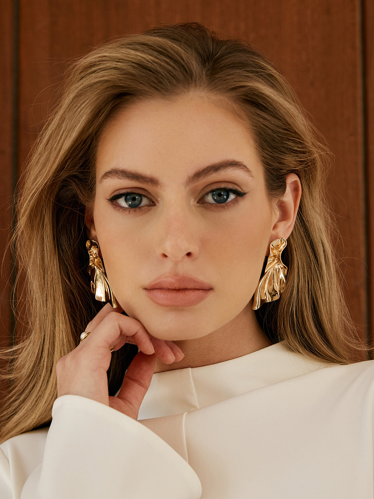 Boucles d'oreilles froncées en forme de queue de sirène