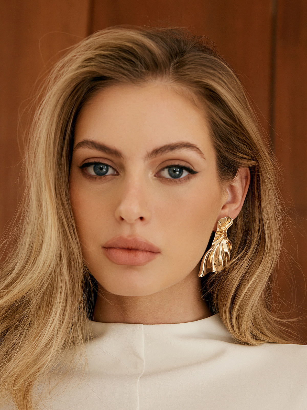 Boucles d'oreilles froncées en forme de queue de sirène