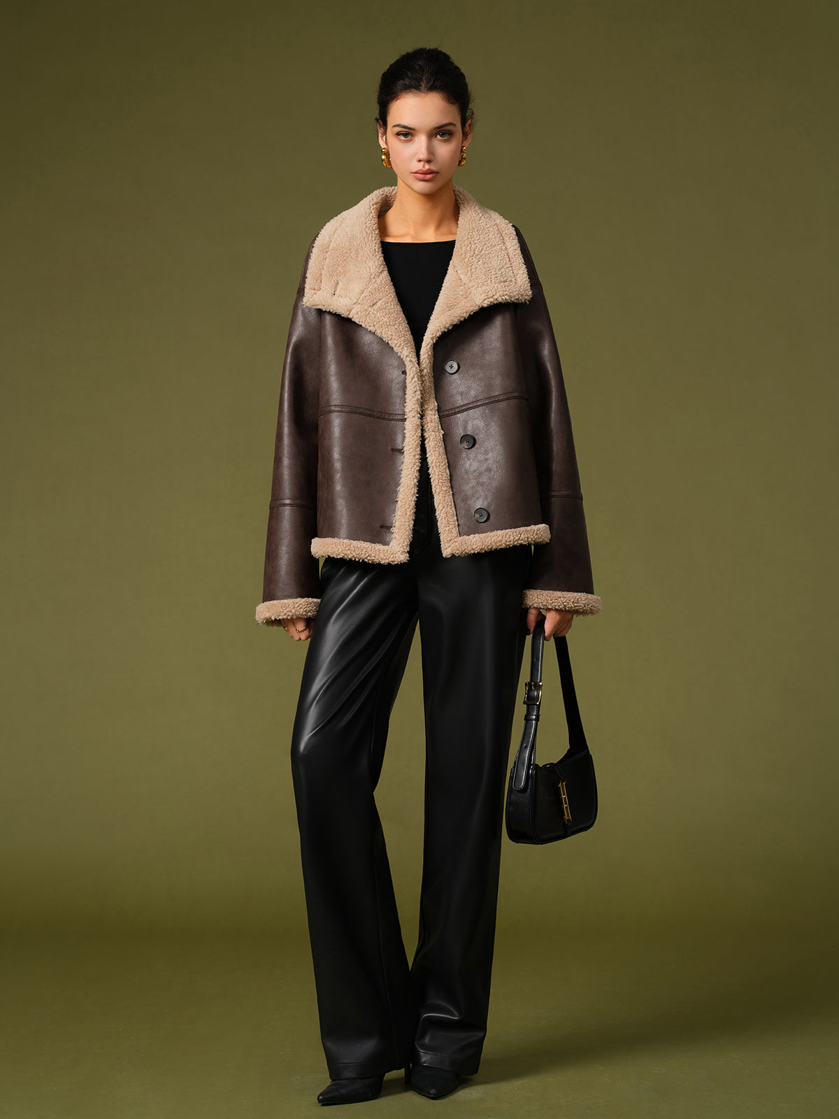 Warme Fleecejacken aus PU-Leder