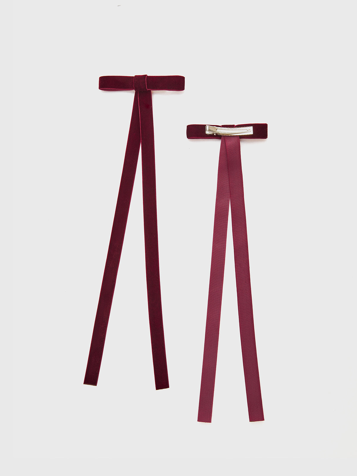 2 Stück Samt-Haarspangen mit Schleife