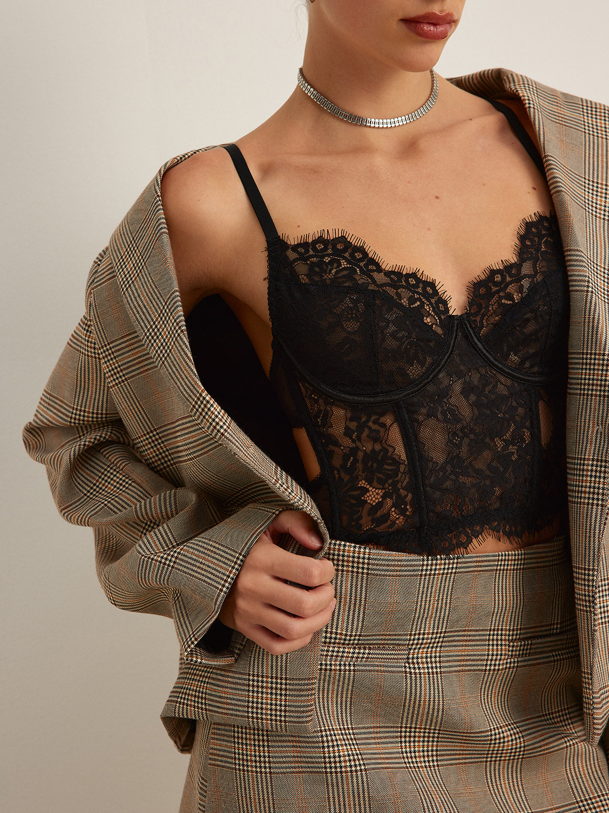 Sheer Lace Crop Corset