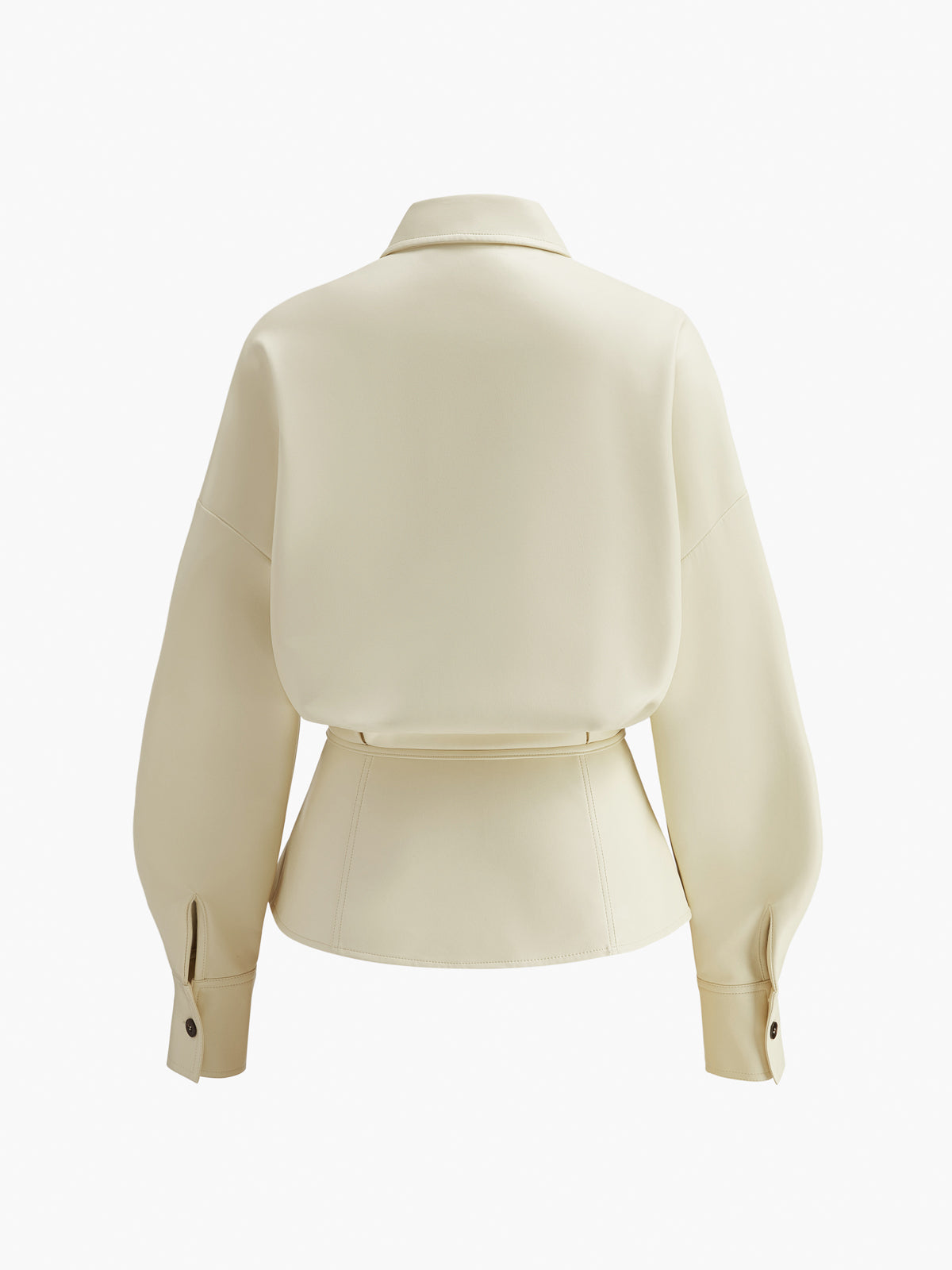 Polo en similicuir à boutons sans ceinture