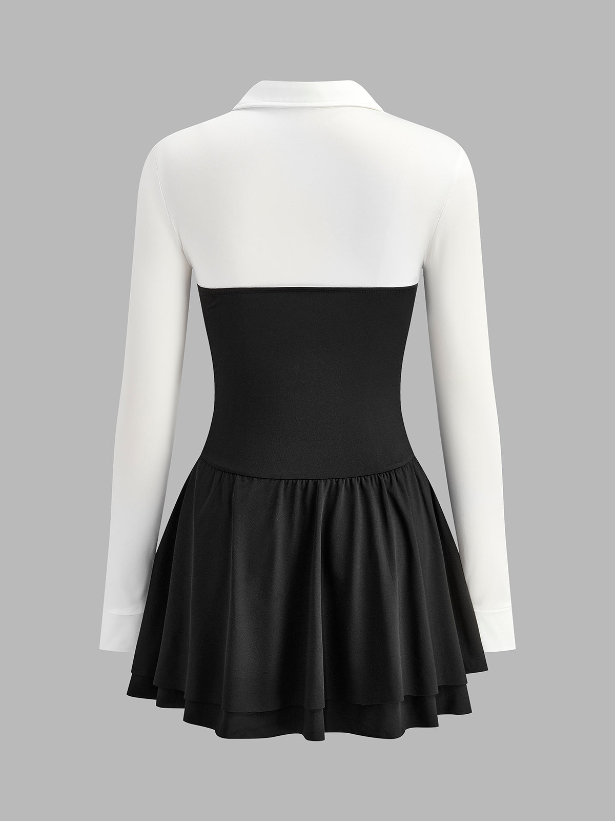 Robe polo plissée à empiècements color block