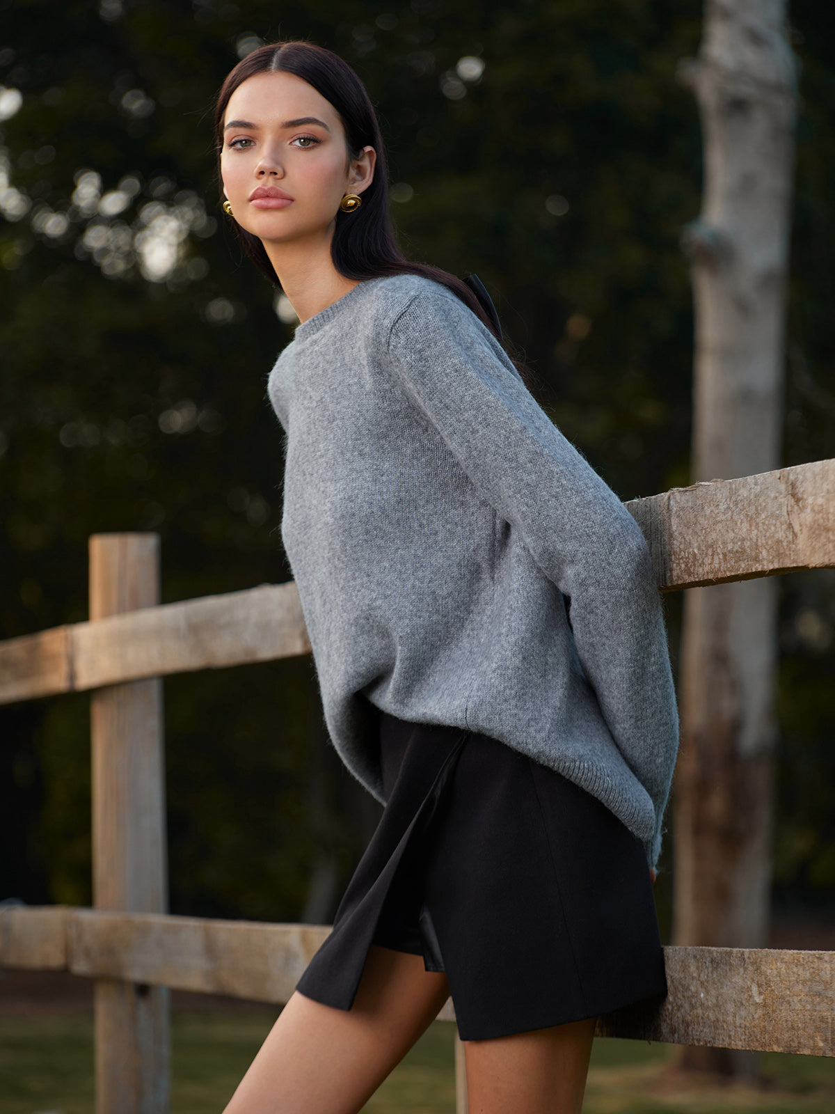 Pullover mit Rundhalsausschnitt und Schleife